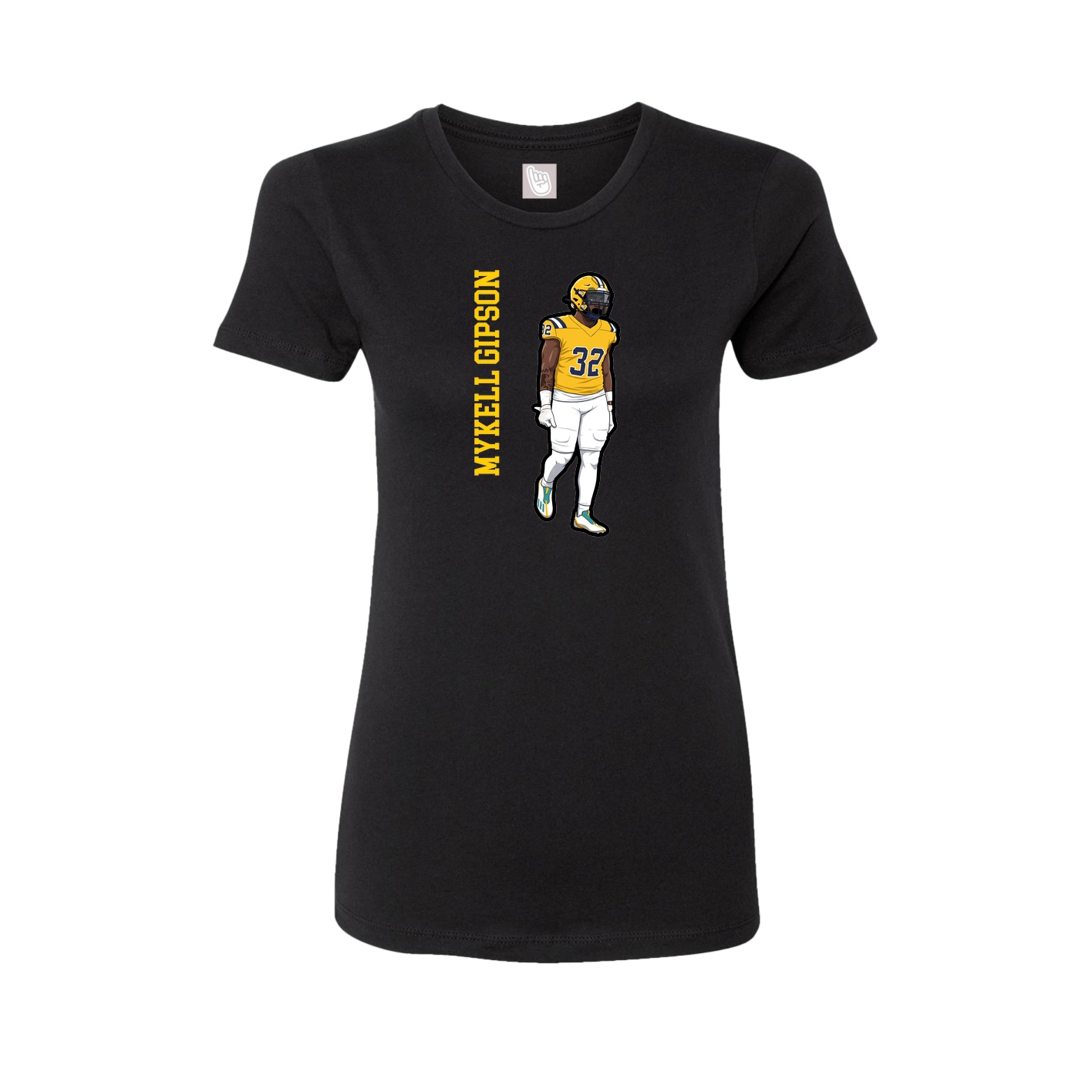 Fitted Women's Tee — Name Vertical in Black
