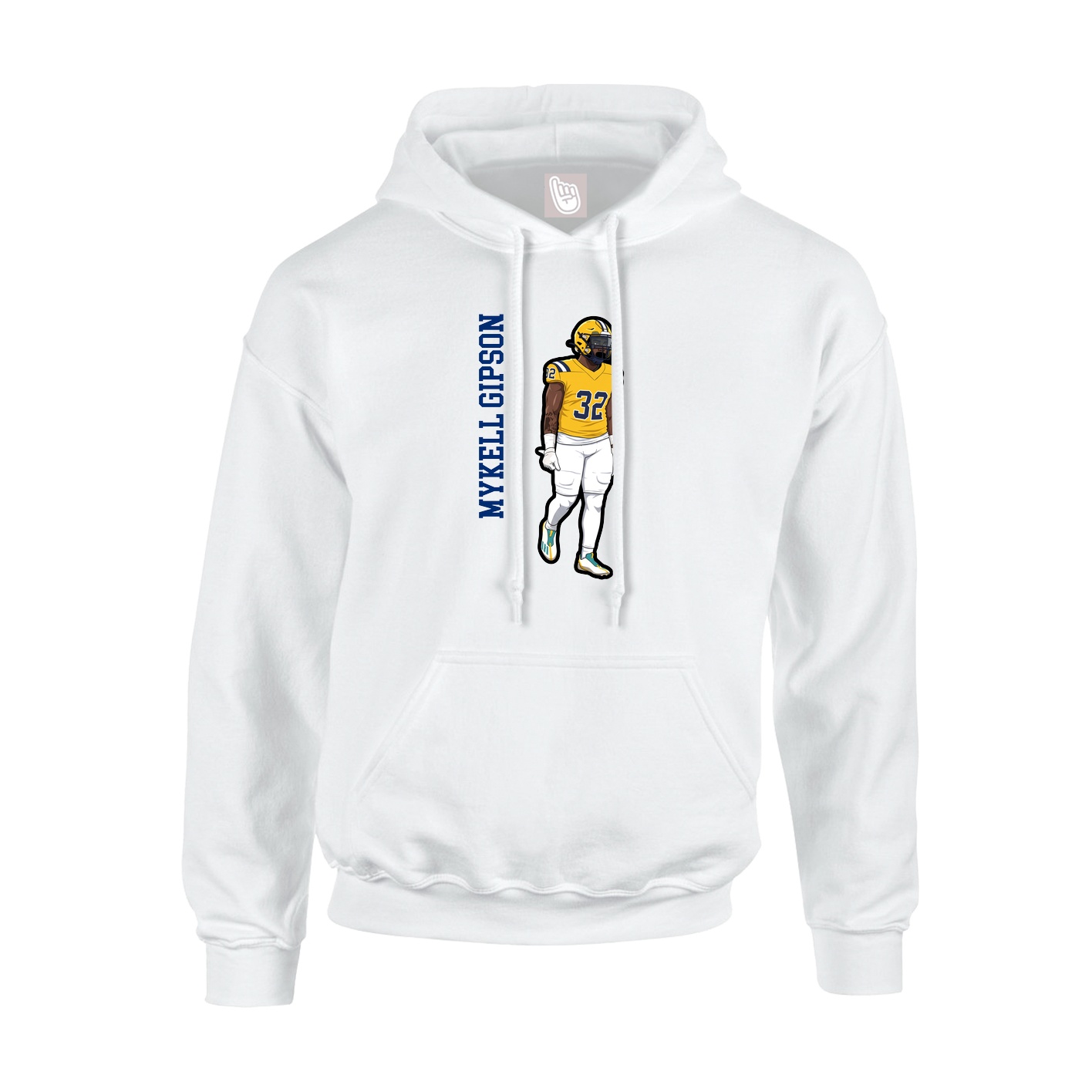 Hoodie — Name Vertical in White