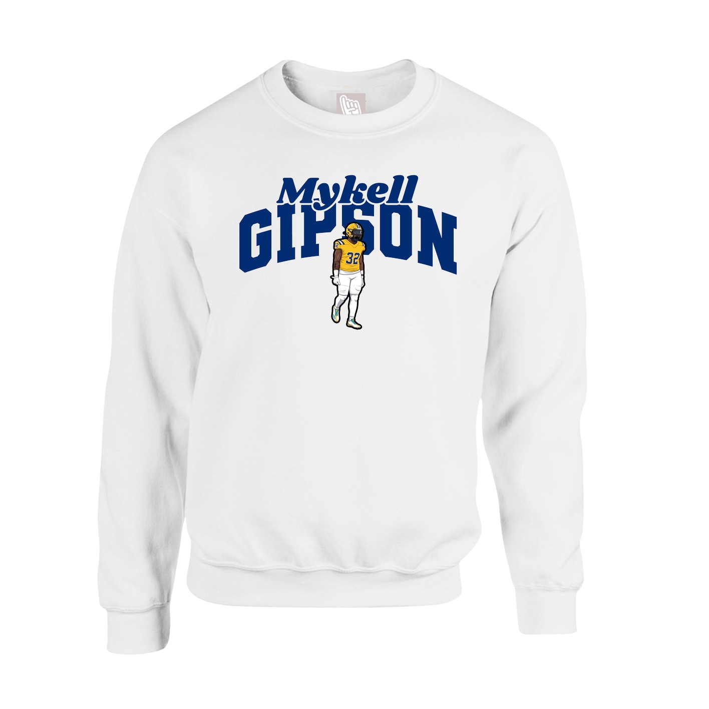 Fleece Crew — Signature Arch in White