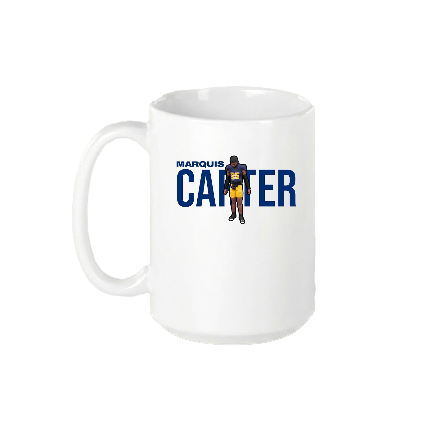 15oz Coffee Mug — Player Name in White