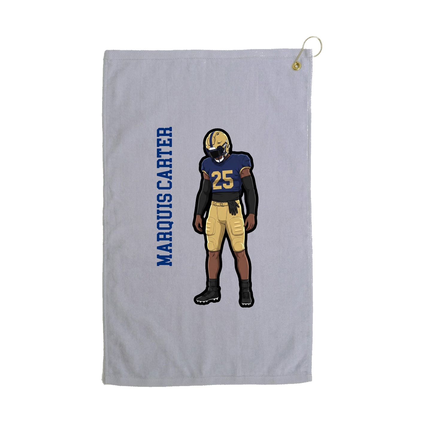 Golf Towel — Name Vertical in Grey