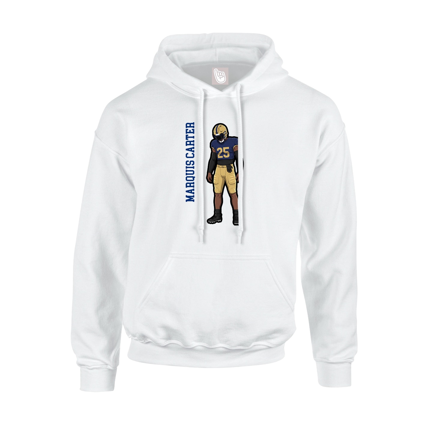 Youth Hoodie — Name Vertical in White