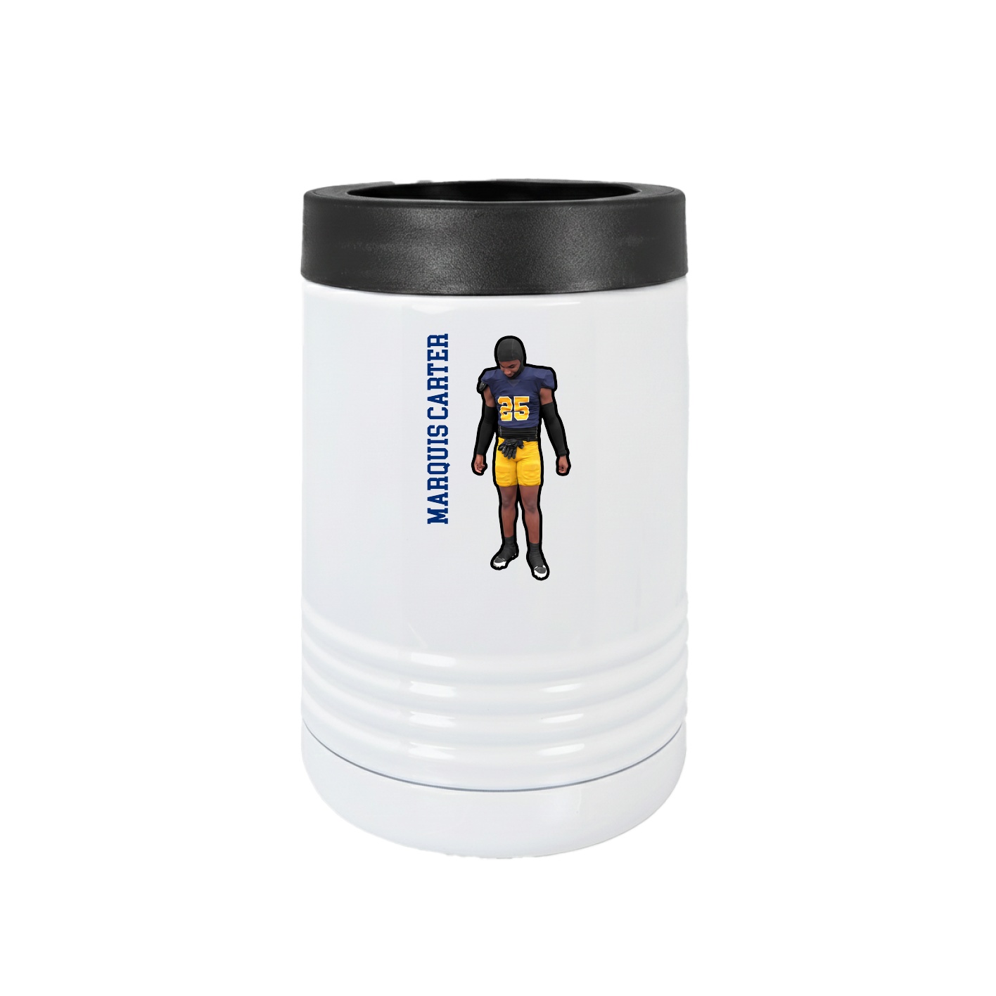 Beverage Holder — Name Vertical in White