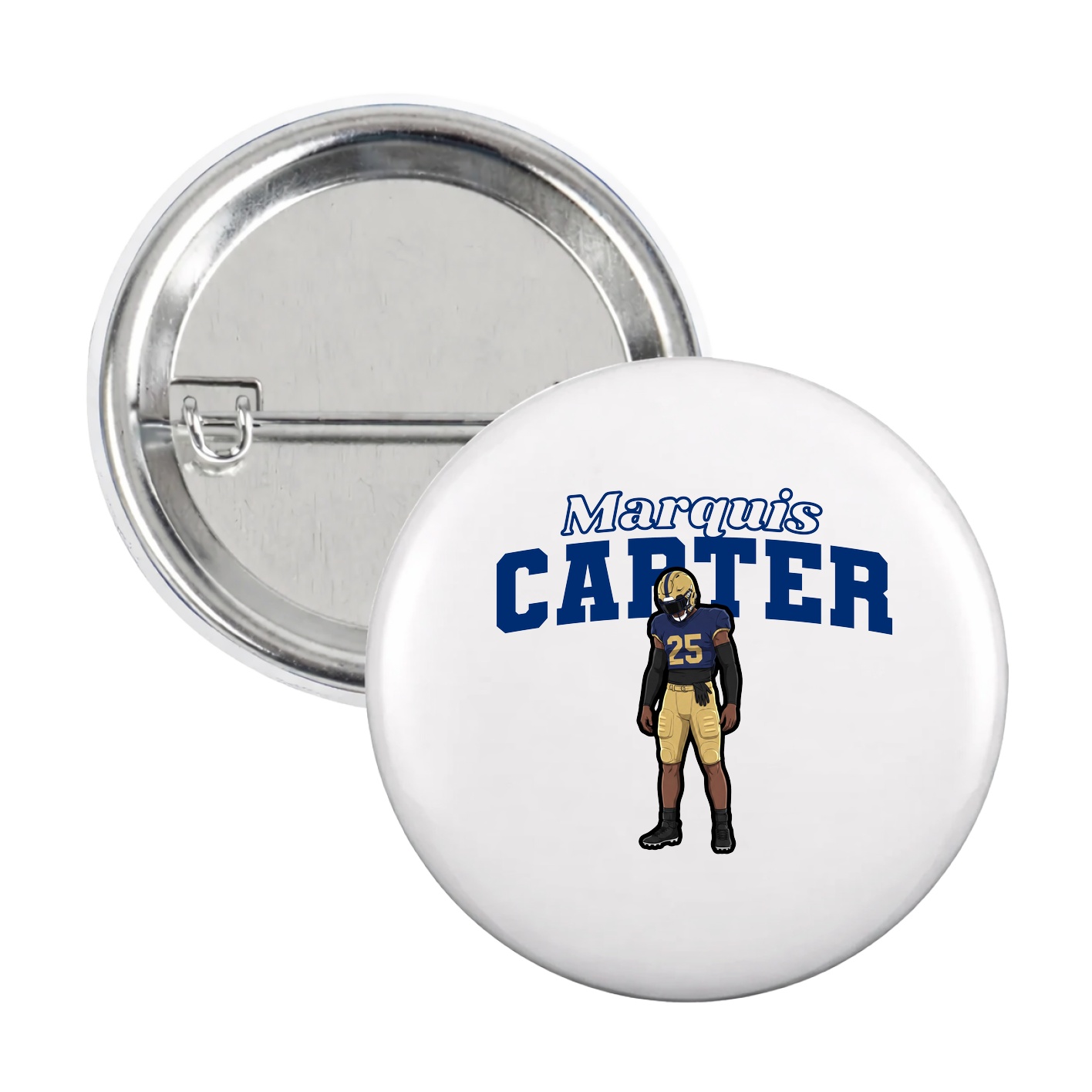 Game Day Button — Name Arch in White