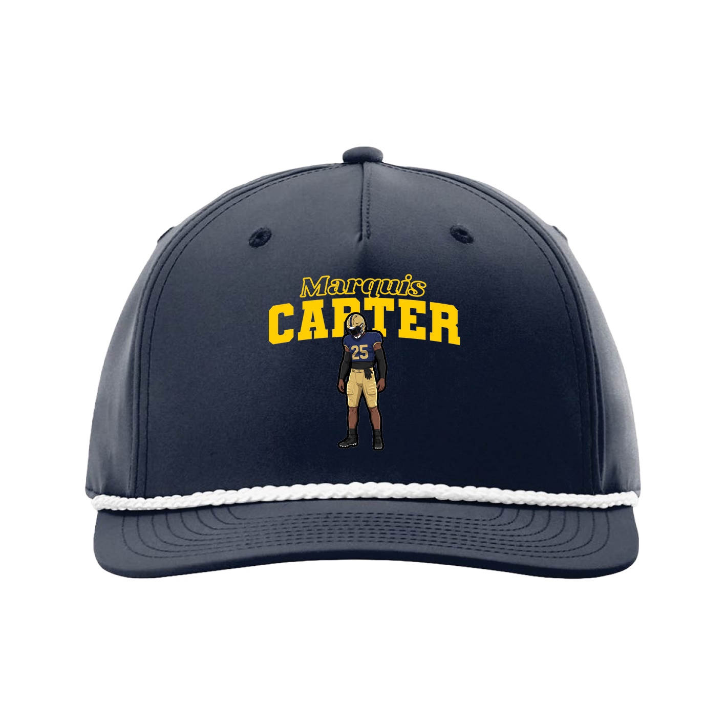 Five-Panel Classic Rope Cap — Name Arch in Navy