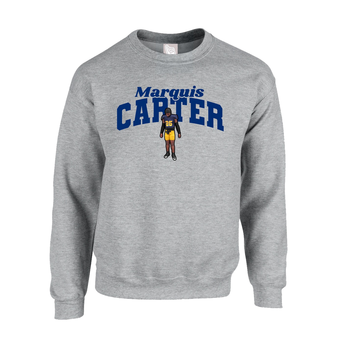 Fleece Crew — Signature Arch in Grey