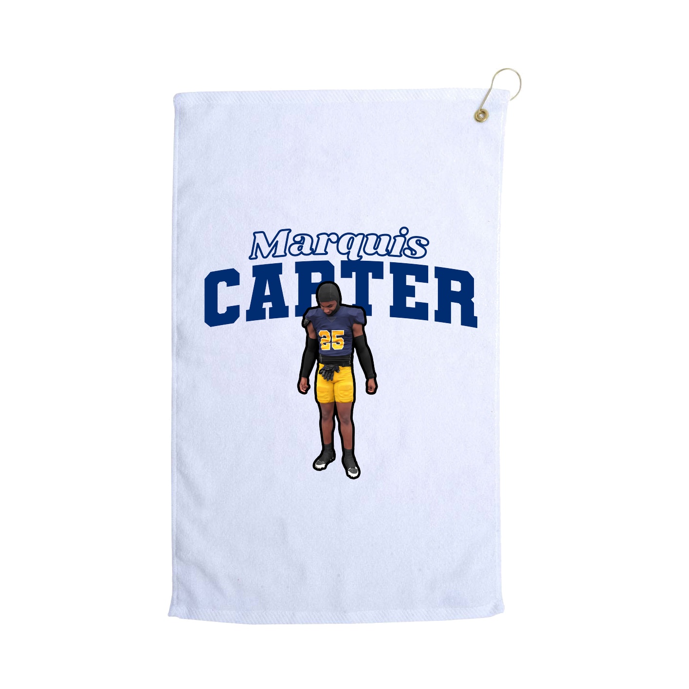 Golf Towel — Name Arch in White