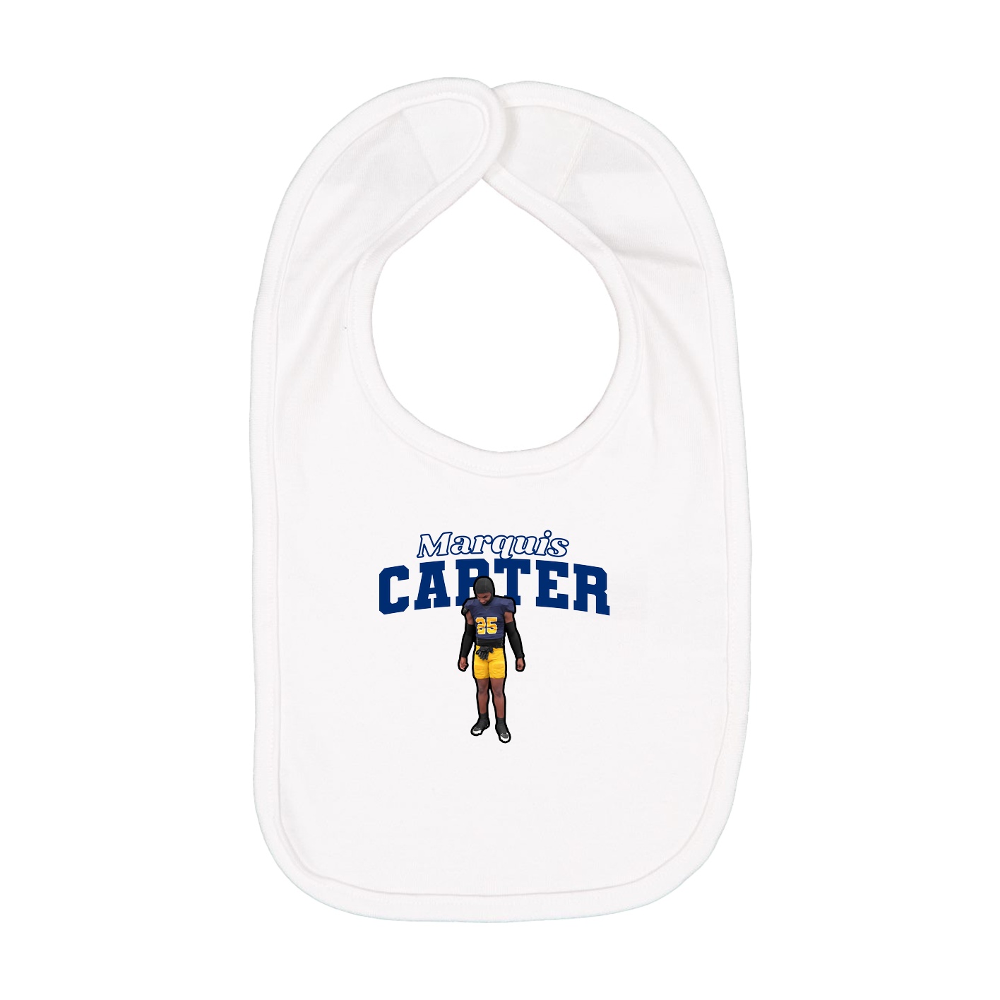 Infant Bib — Name Arch in White