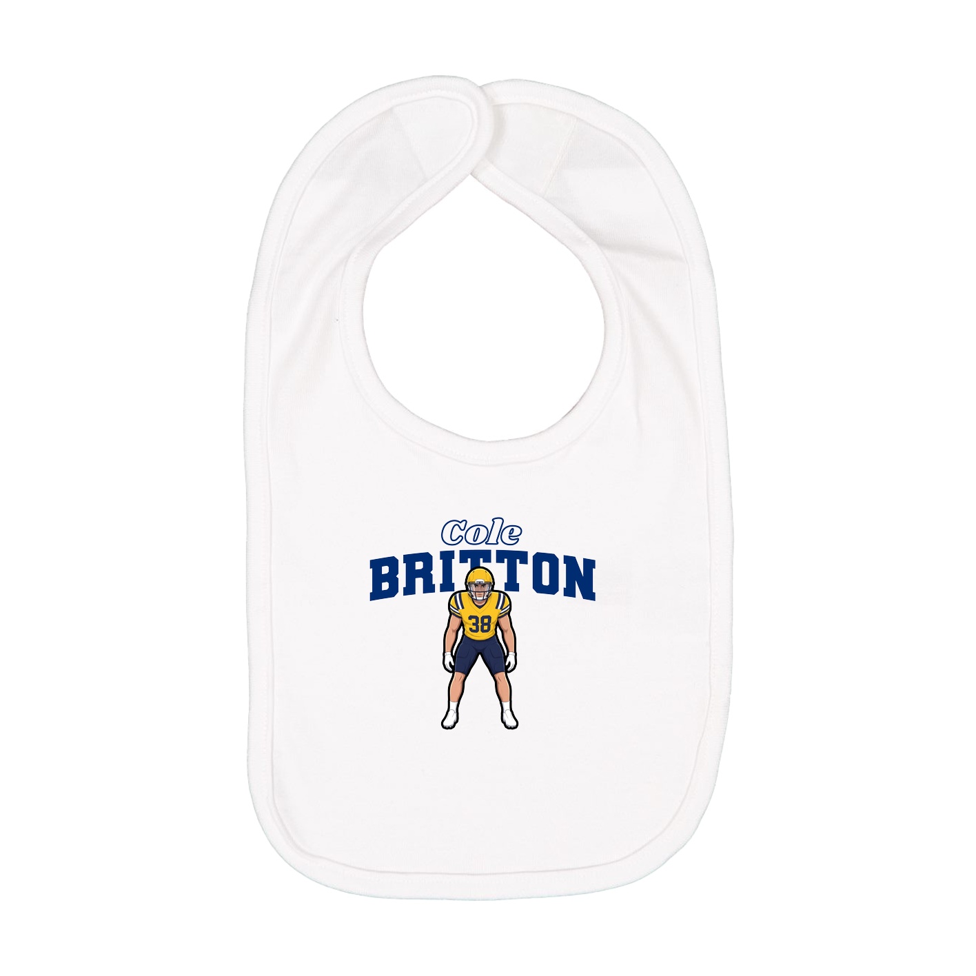 Infant Bib — Name Arch in White