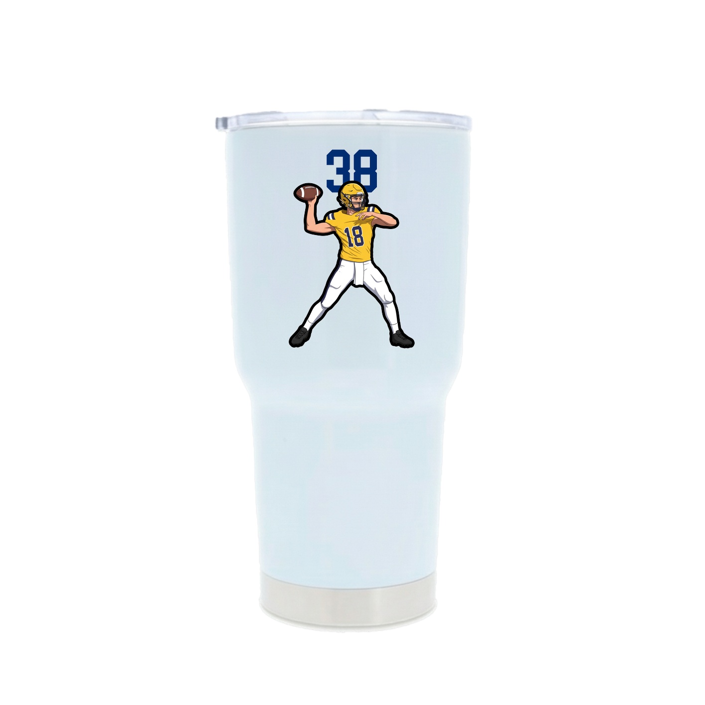 30oz Stainless Steel Tumbler — Number Top in White