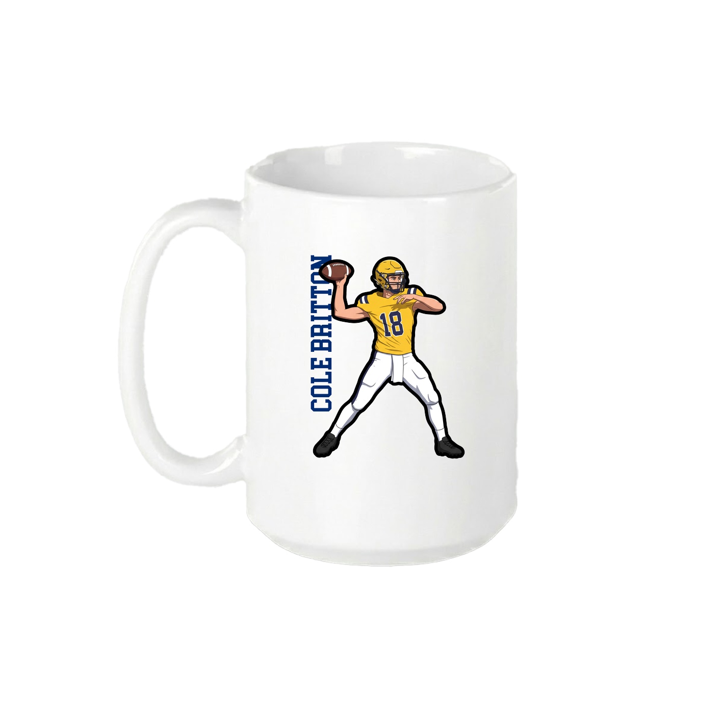 15oz Coffee Mug — Name Vertical in White