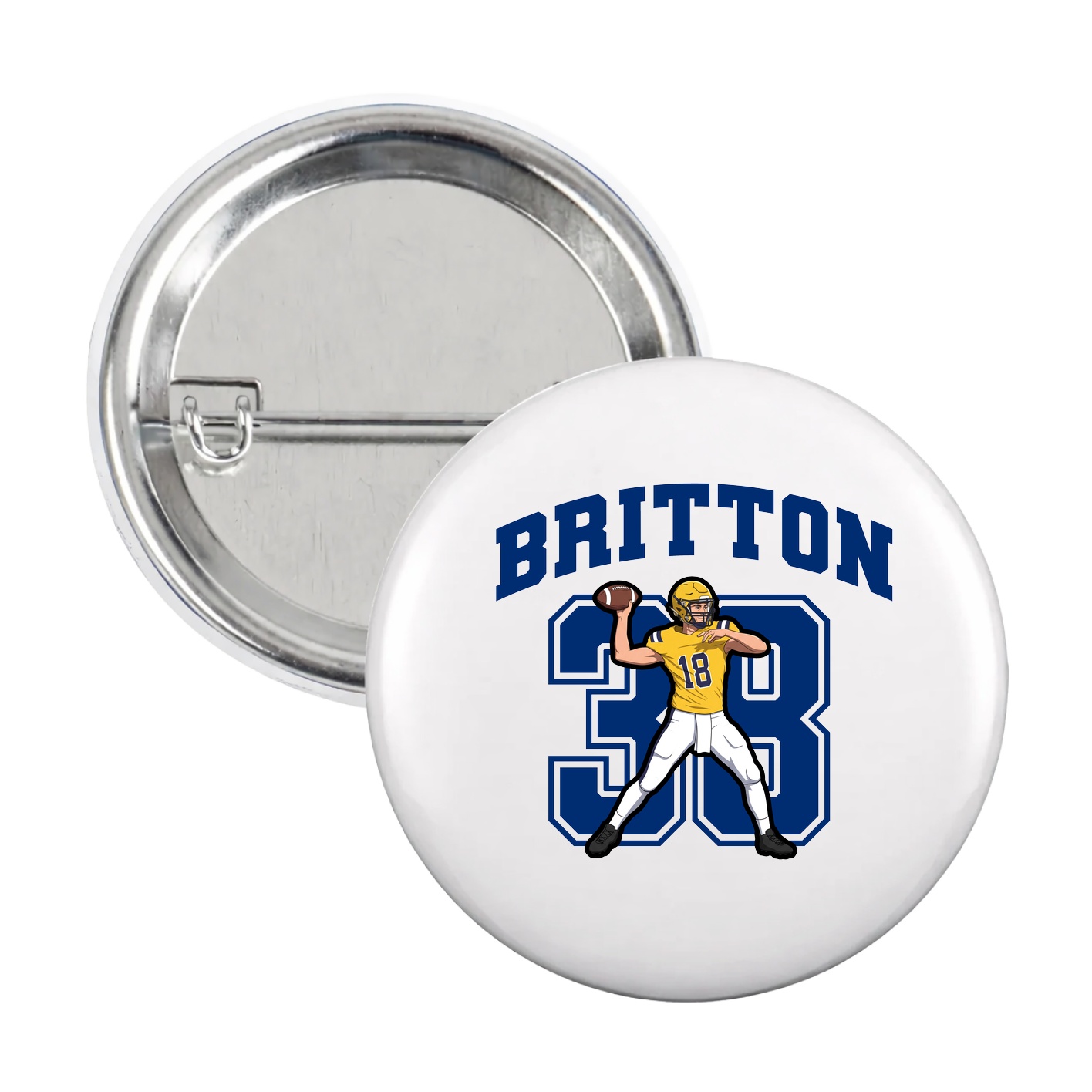 Game Day Button — Number in White