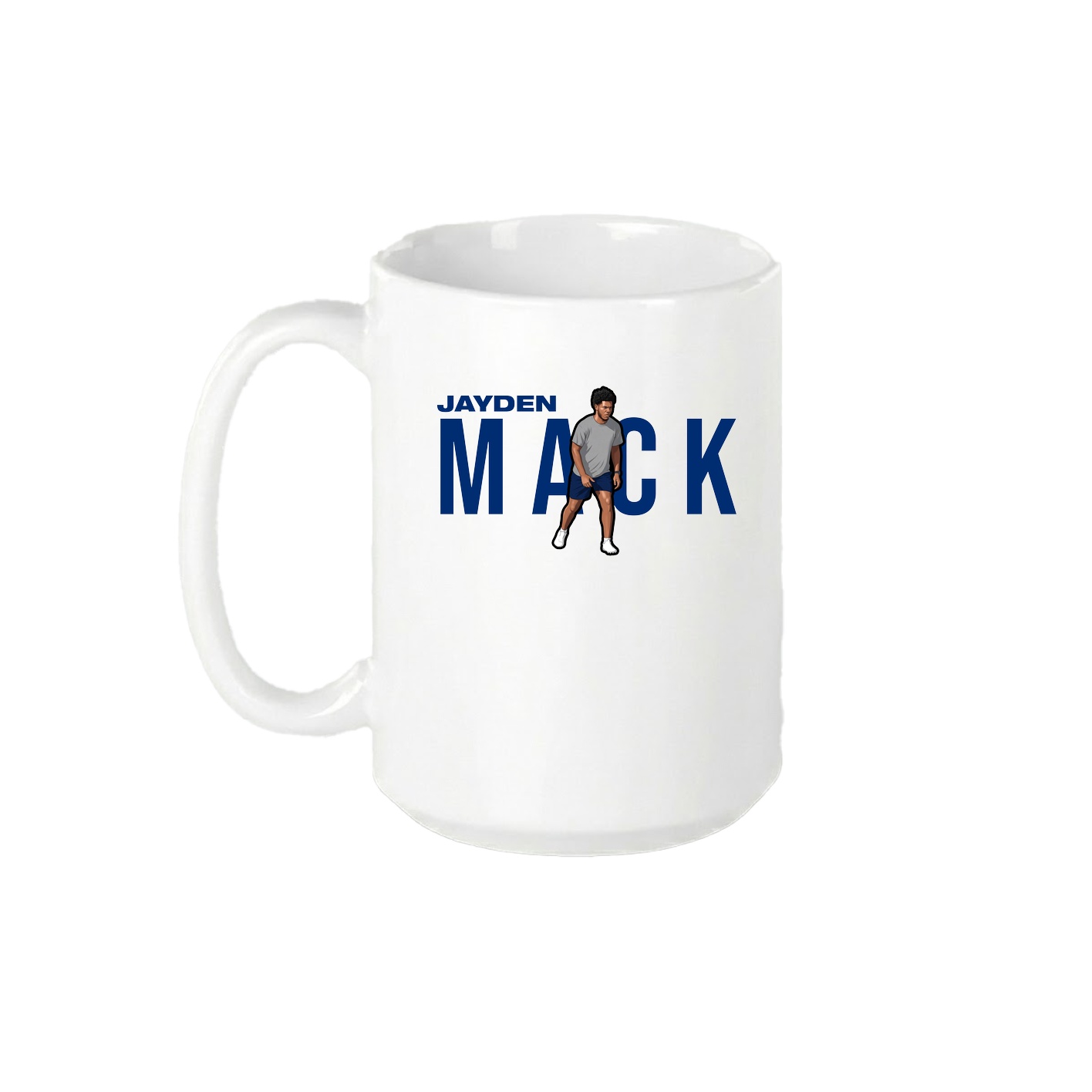 15oz Coffee Mug — Player Name in White