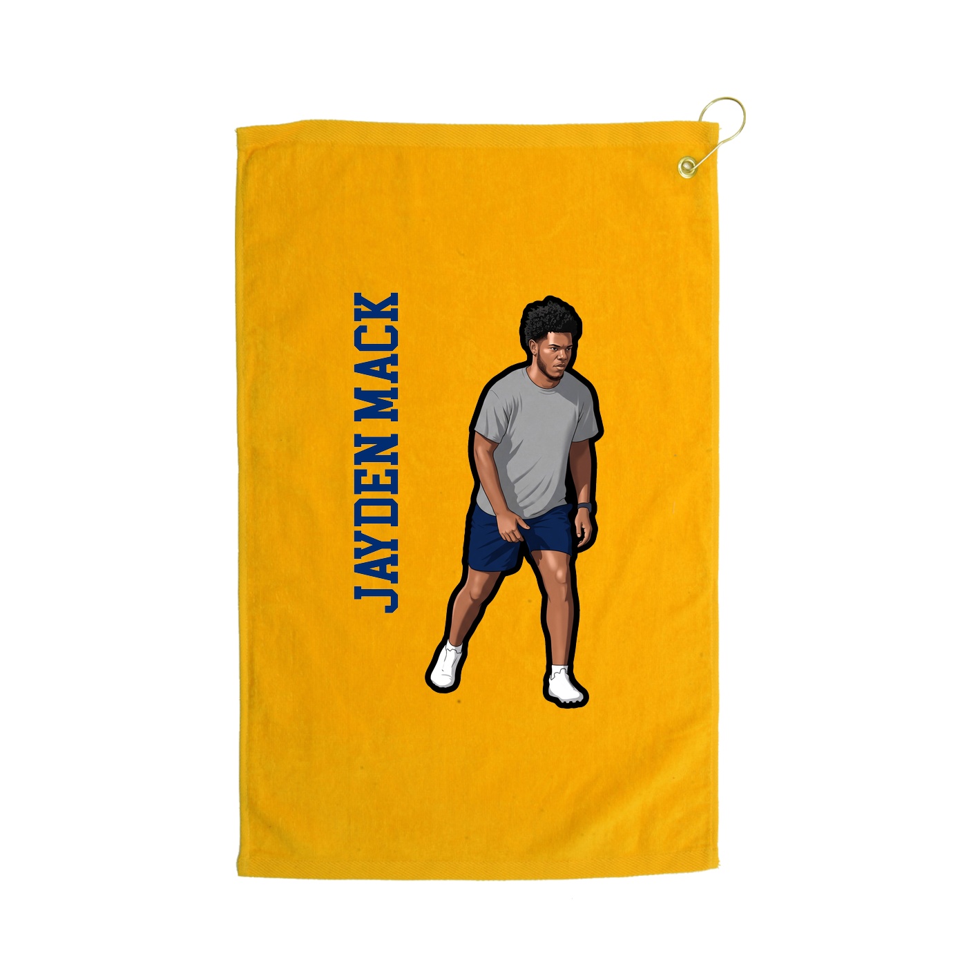 Golf Towel — Name Vertical in Gold