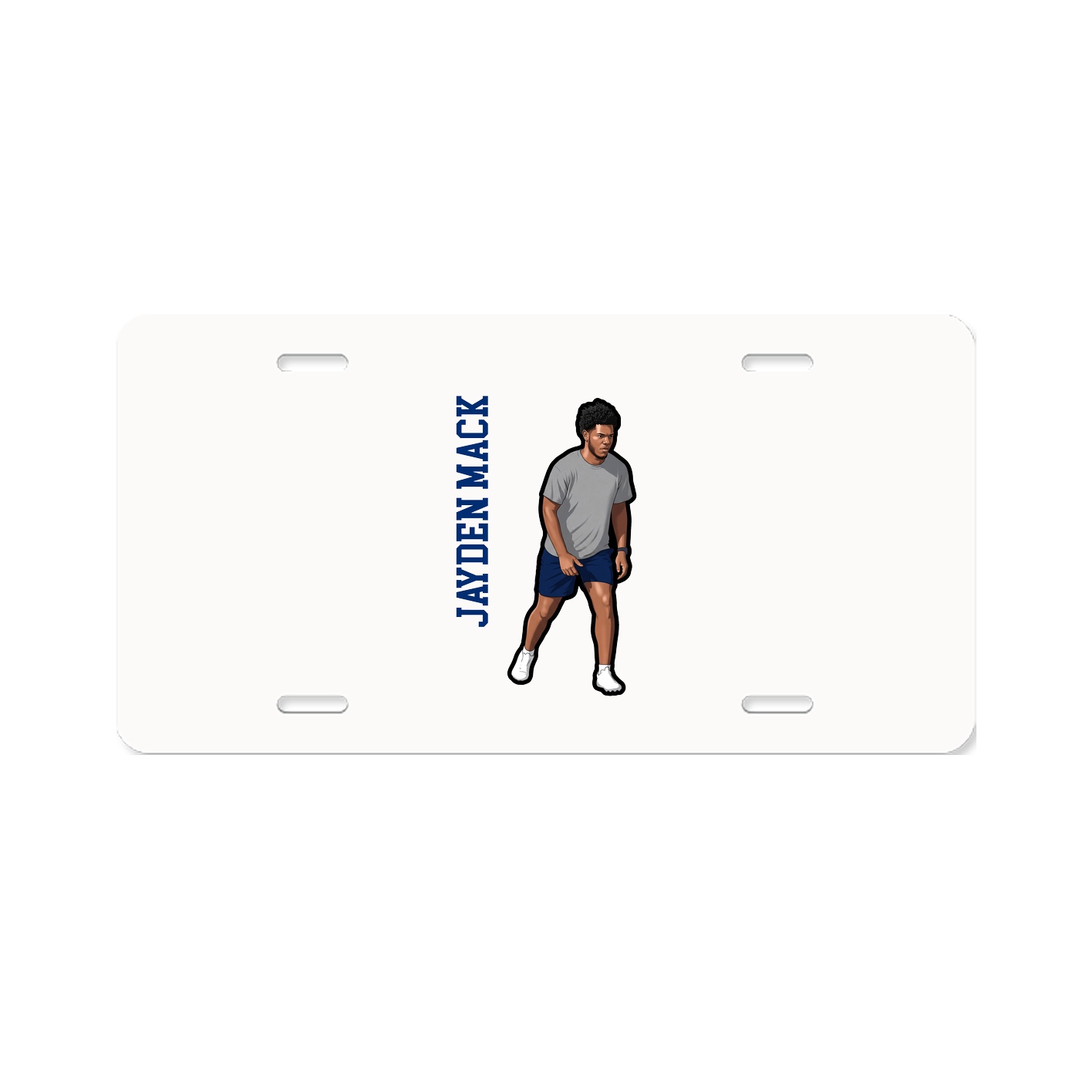 License Plate — Name Vertical in Classic