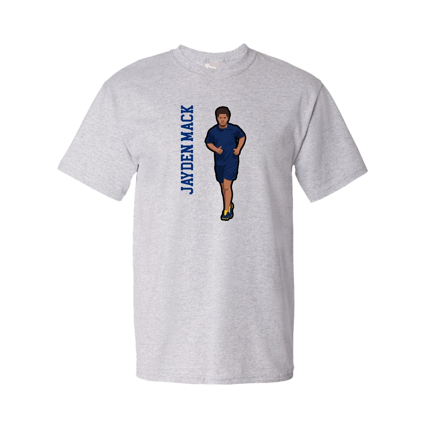 Youth Tee — Name Vertical in Grey