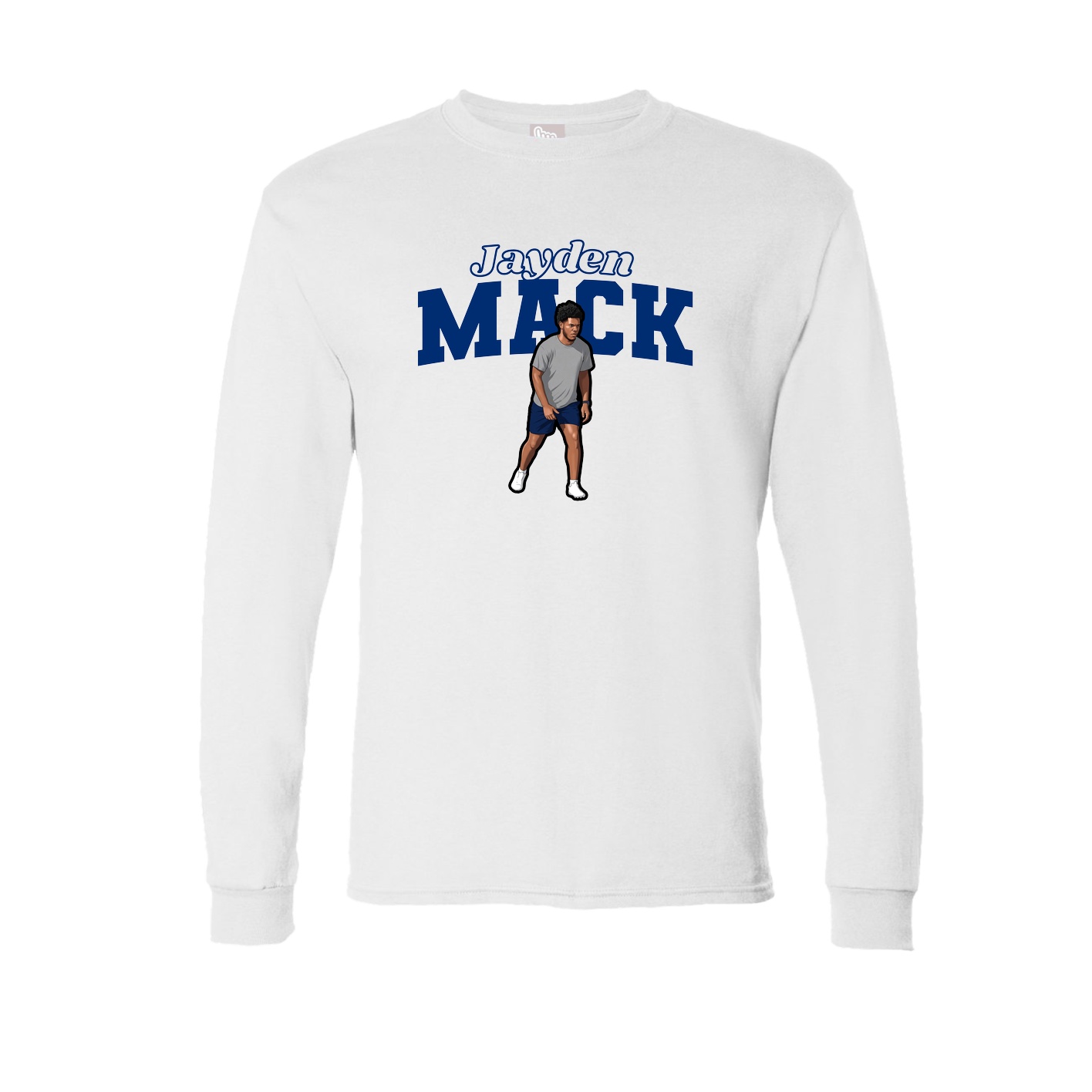 Long Sleeve Tee — Name Arch in White