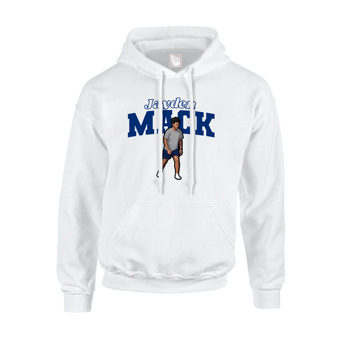 Youth Hoodie — Name Arch in White