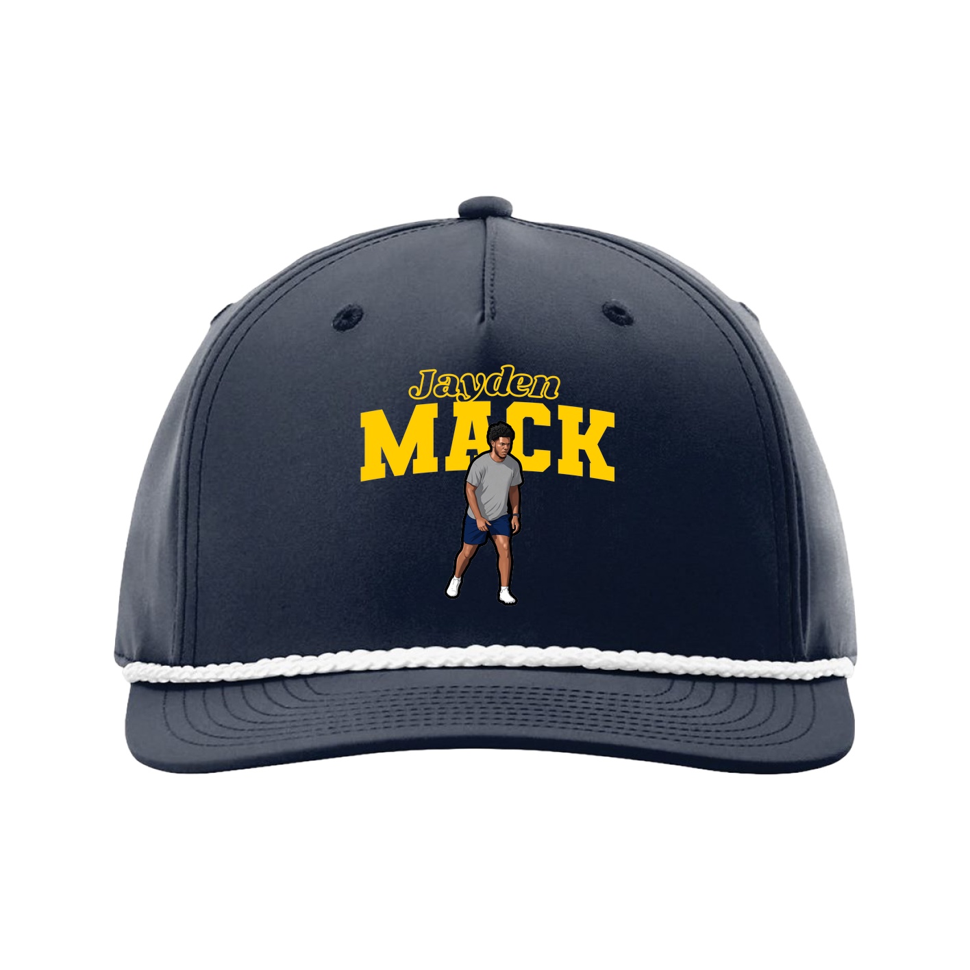 Five-Panel Classic Rope Cap — Name Arch in Navy