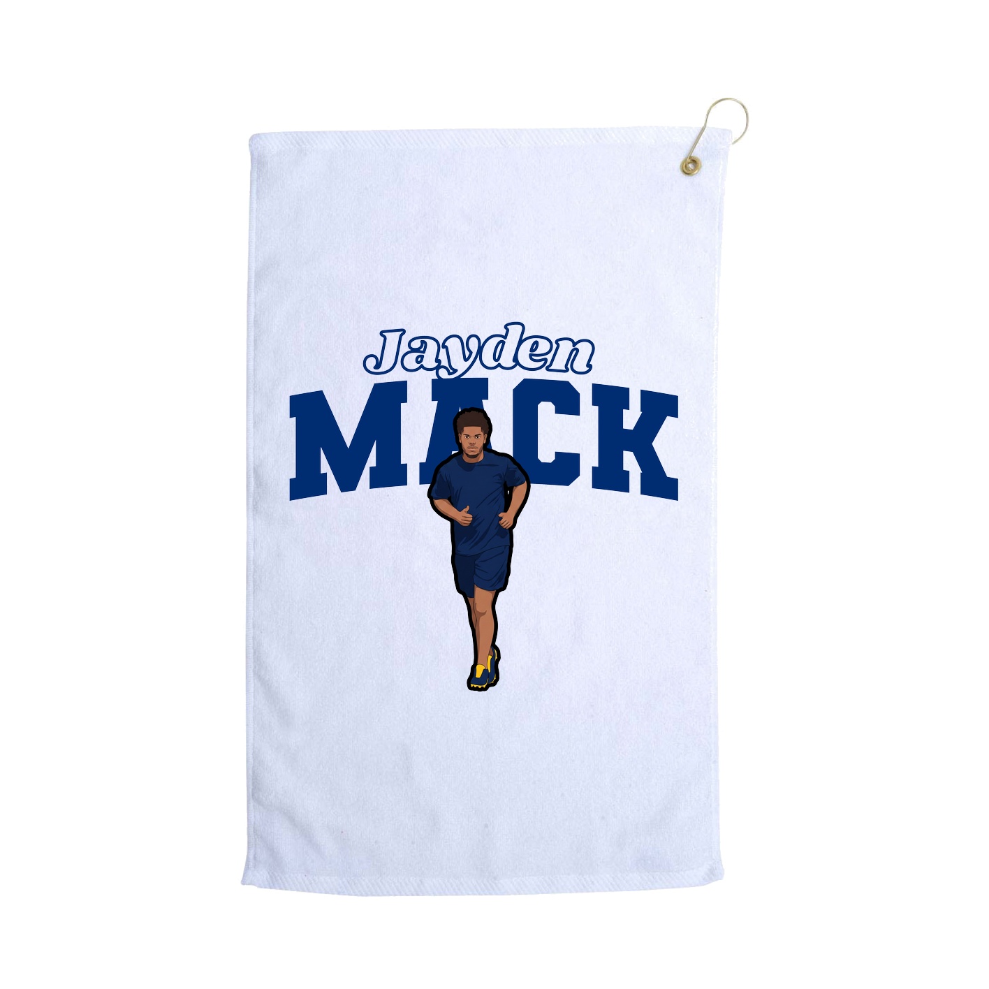 Golf Towel — Name Arch in White
