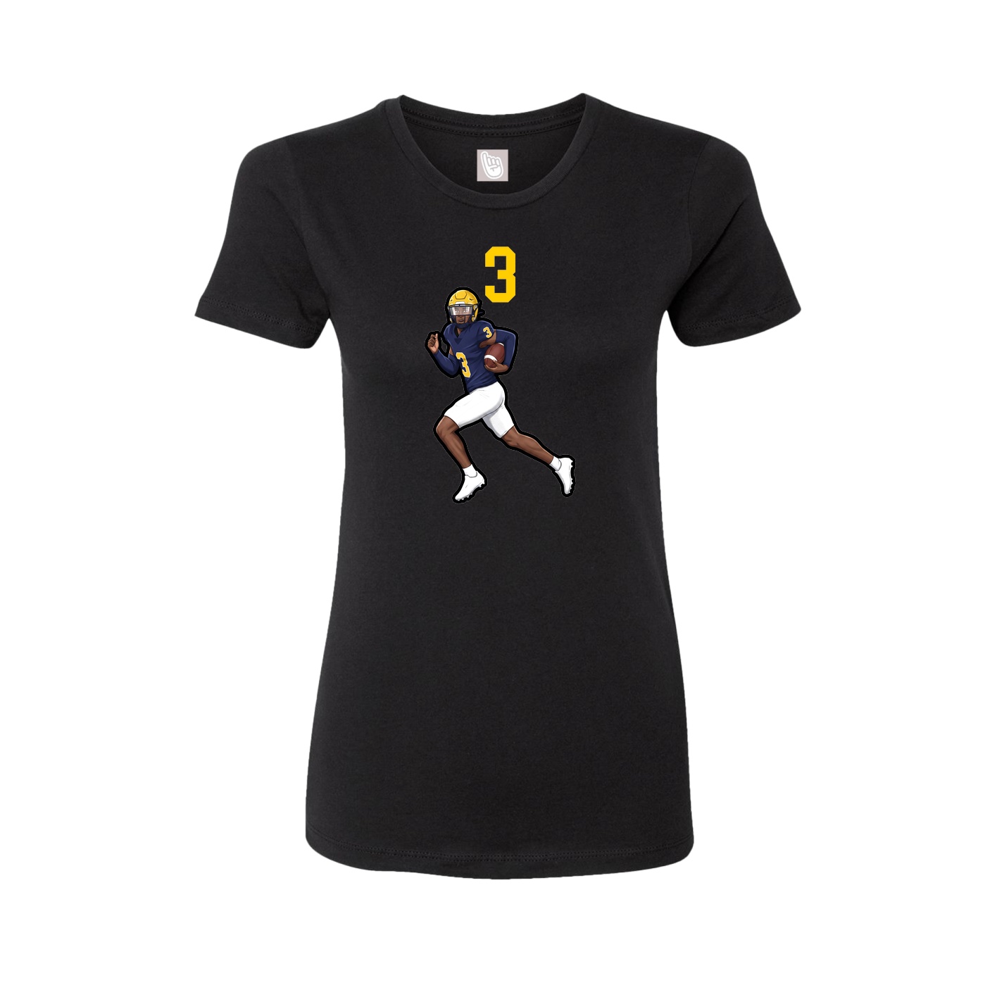 Fitted Women's Tee — Number Top in Black