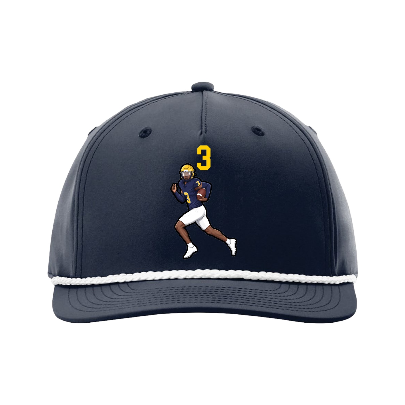 Five-Panel Classic Rope Cap — Number Top in Navy