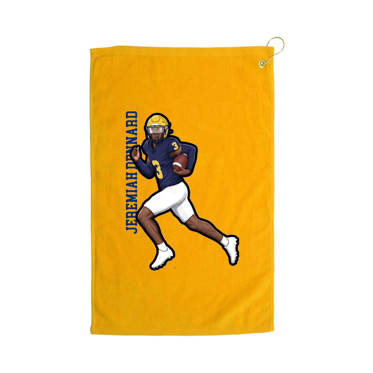 Golf Towel — Name Vertical in Gold