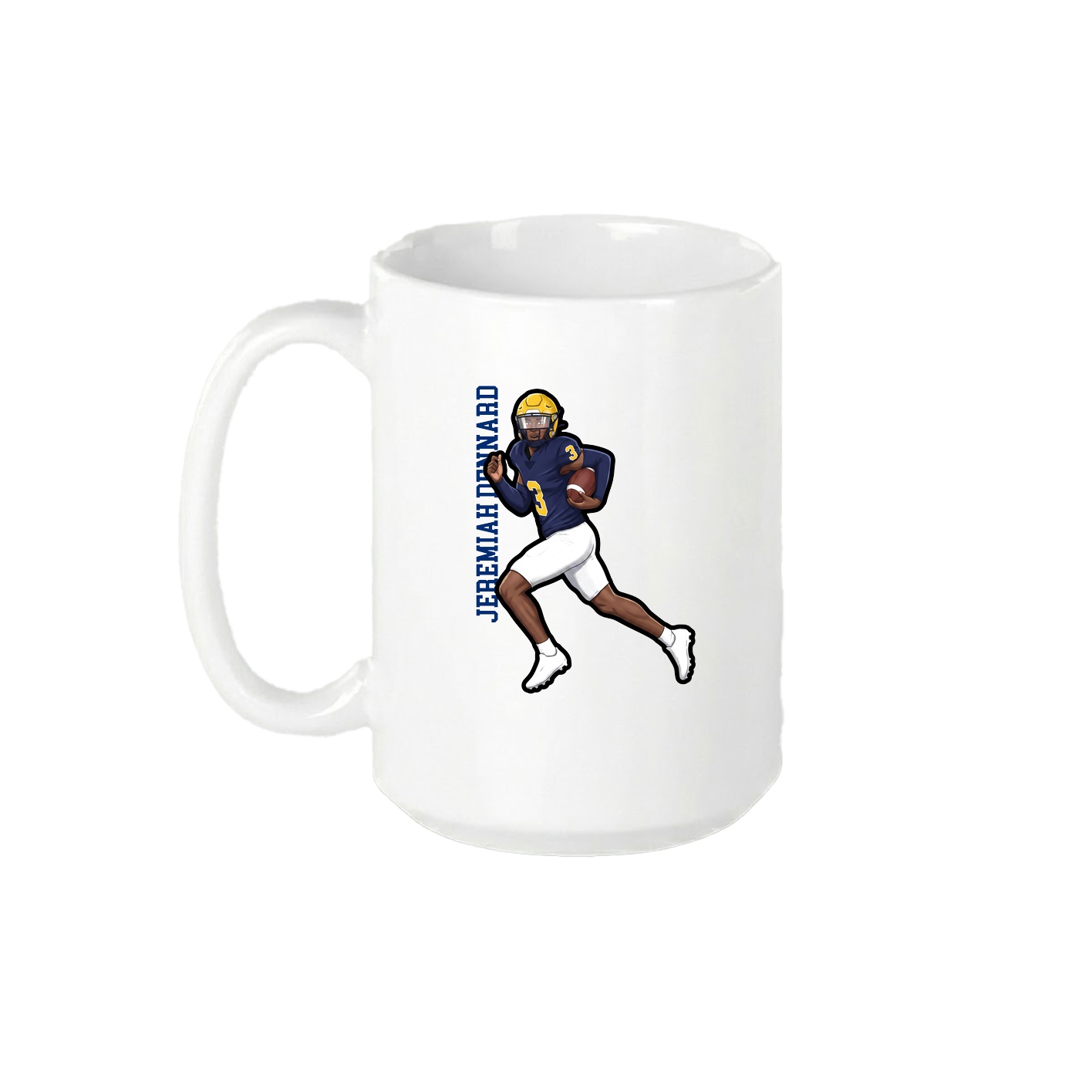 15oz Coffee Mug — Name Vertical in White