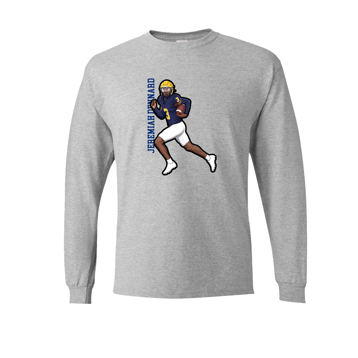 Long Sleeve Tee — Name Vertical in Grey