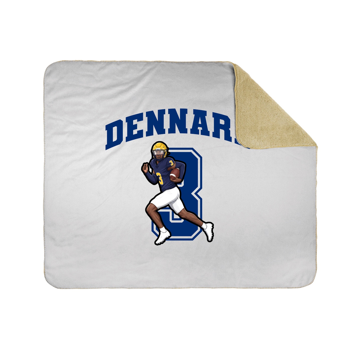 Throw Blanket — Number in White