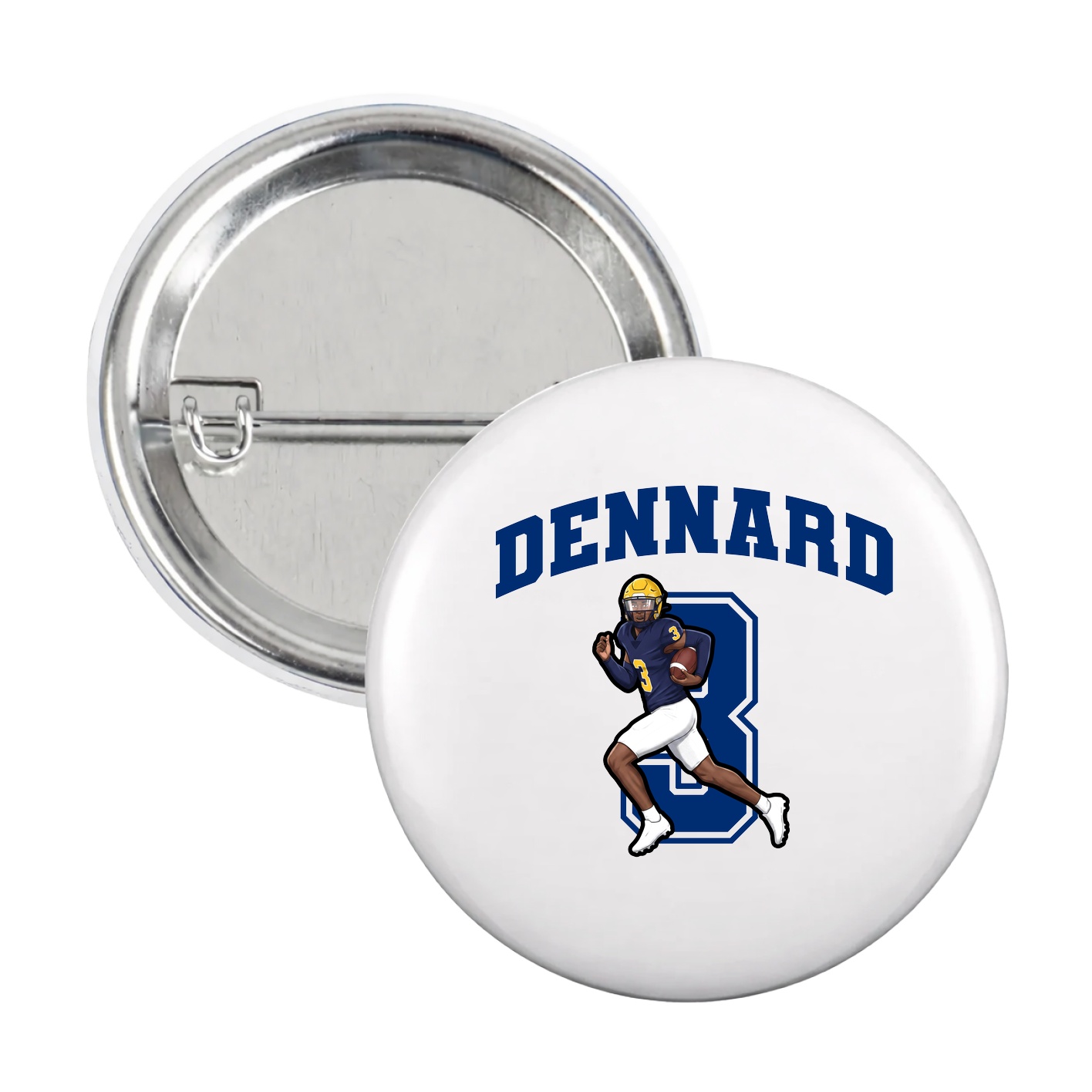 Game Day Button — Number in White