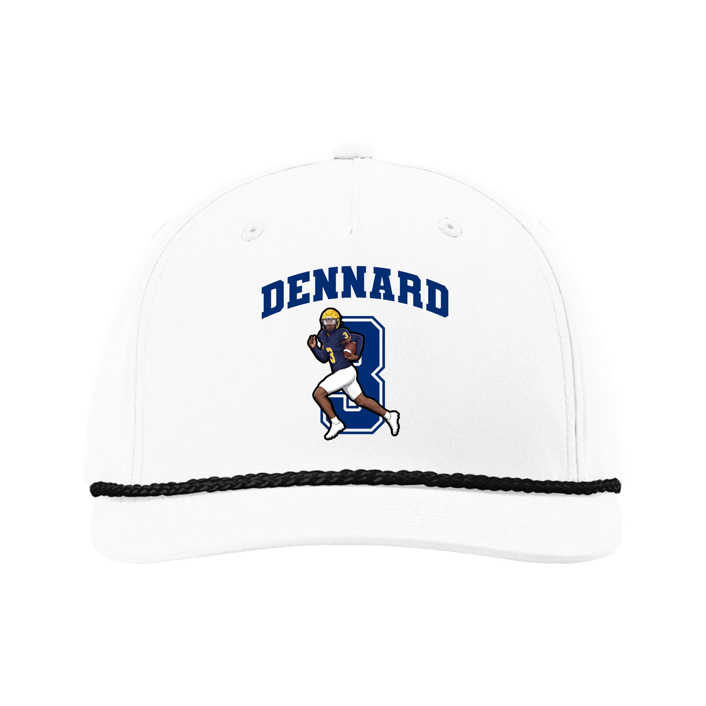 Five-Panel Classic Rope Cap — Number in White