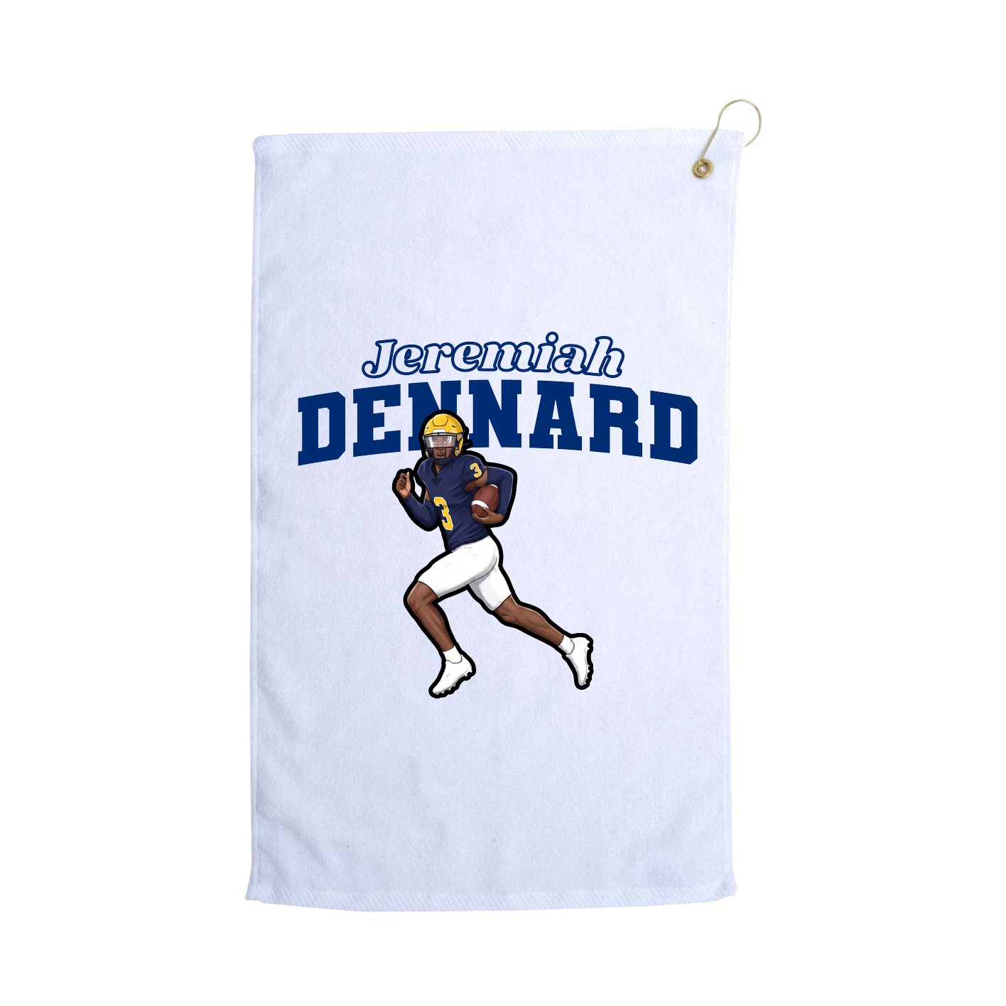 Golf Towel — Name Arch in White