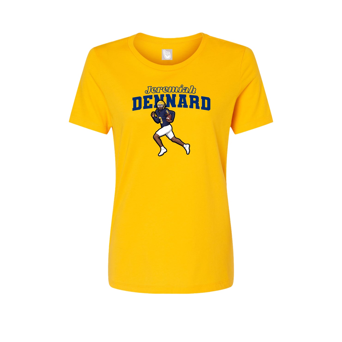 Fitted Women's Tee — Name Arch in Gold