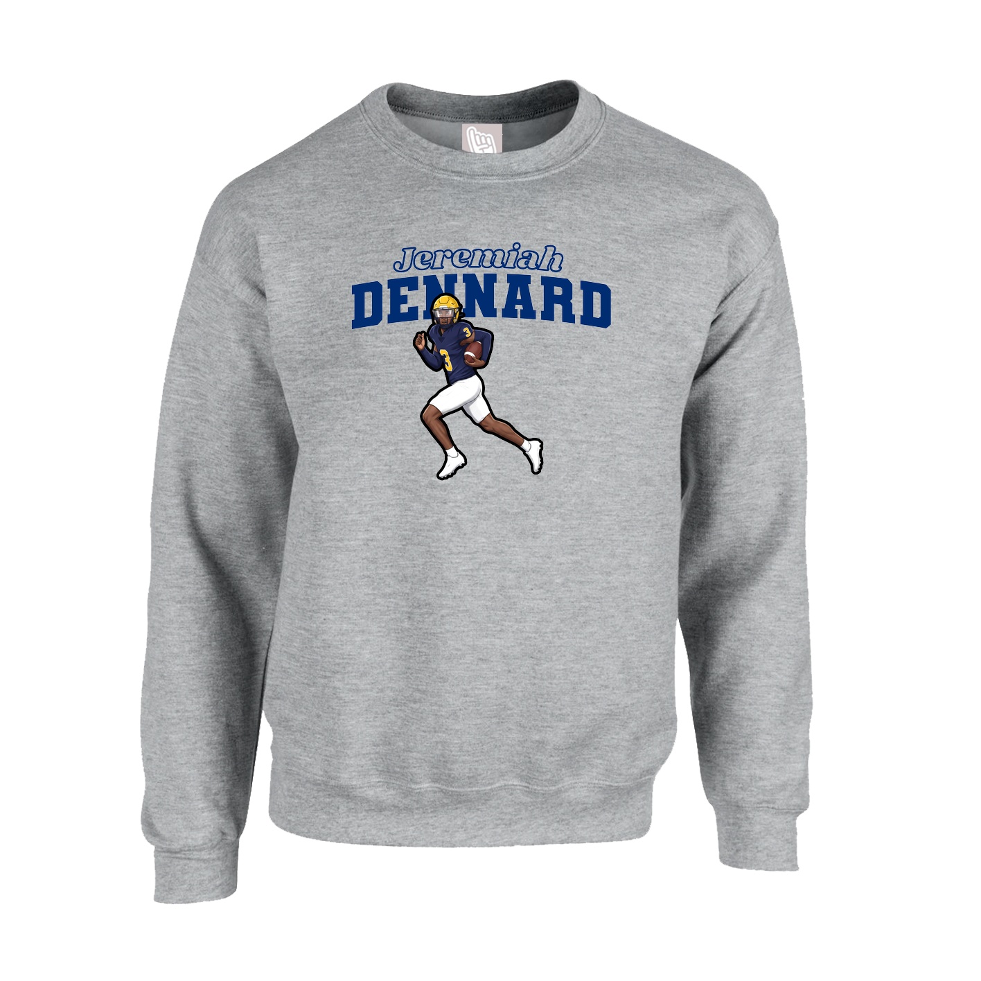 Fleece Crew — Name Arch in Grey