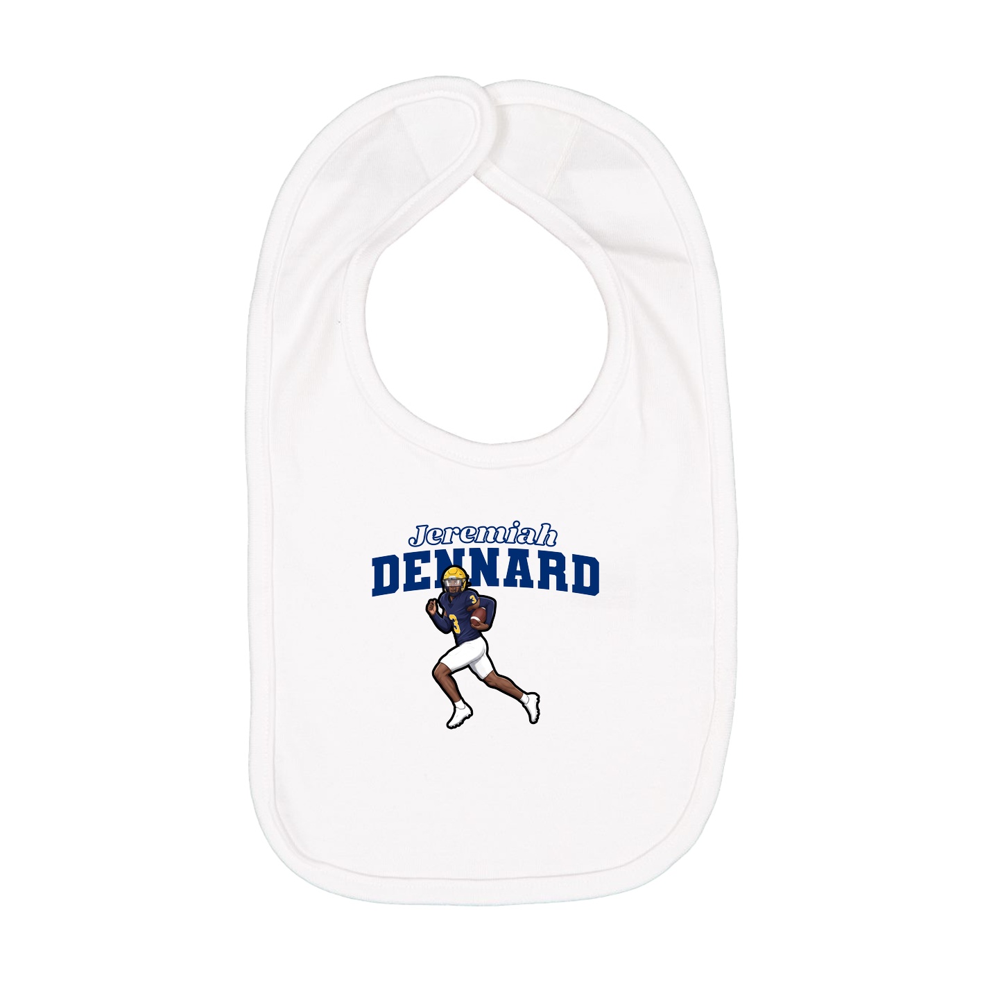Infant Bib — Name Arch in White