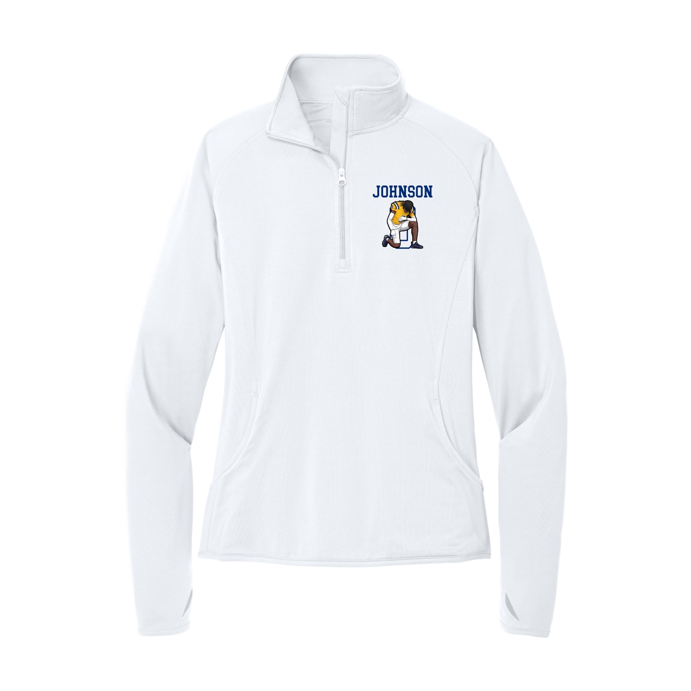 Women's Q-Zip Pullover — Shirsey in White