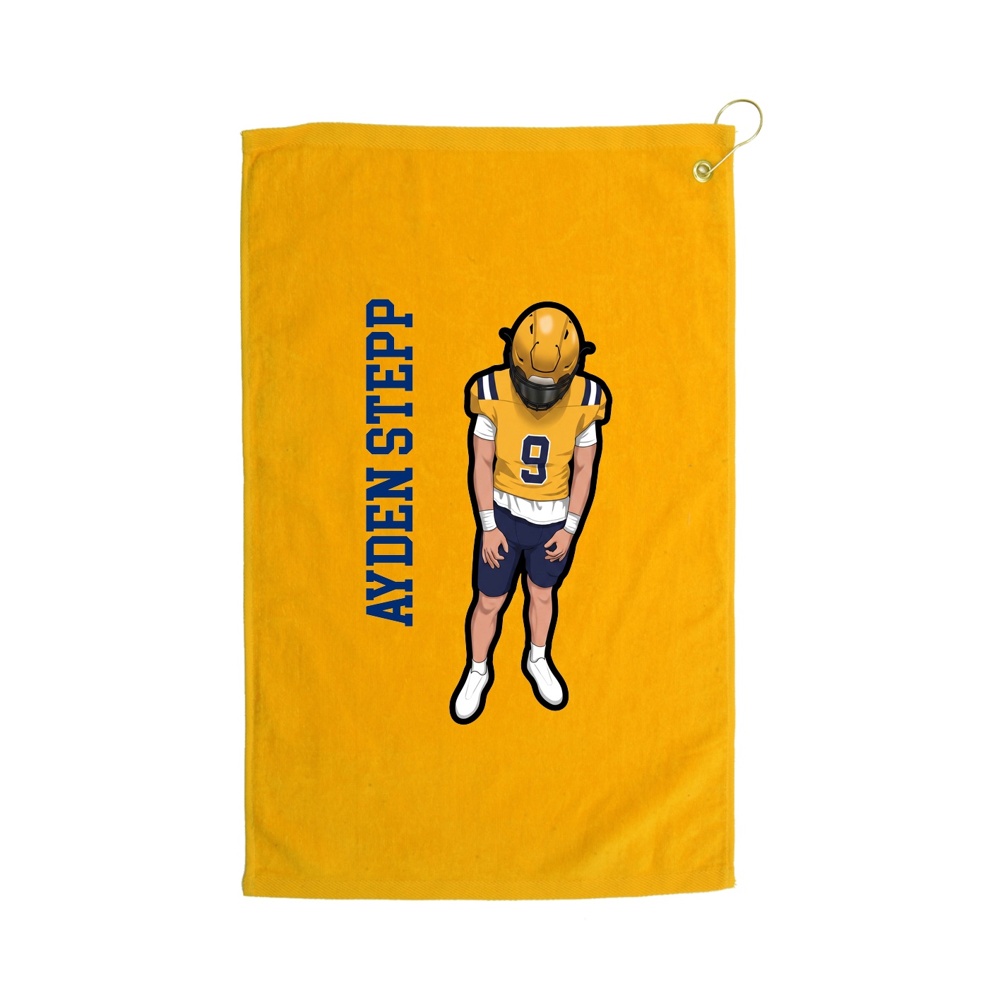 Golf Towel — Name Vertical in Gold