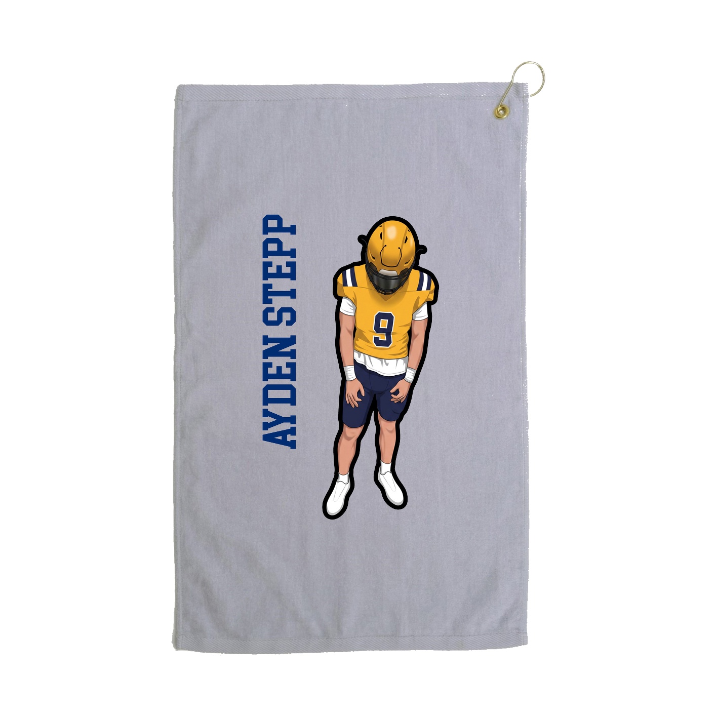 Golf Towel — Name Vertical in Grey