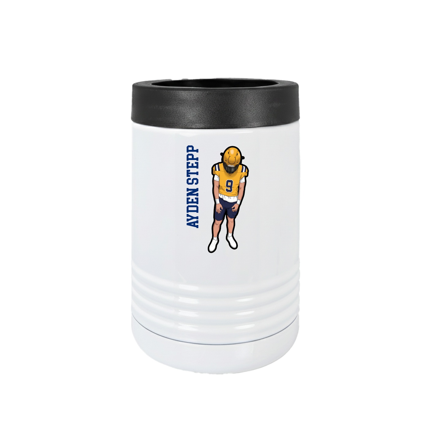 Beverage Holder — Name Vertical in White