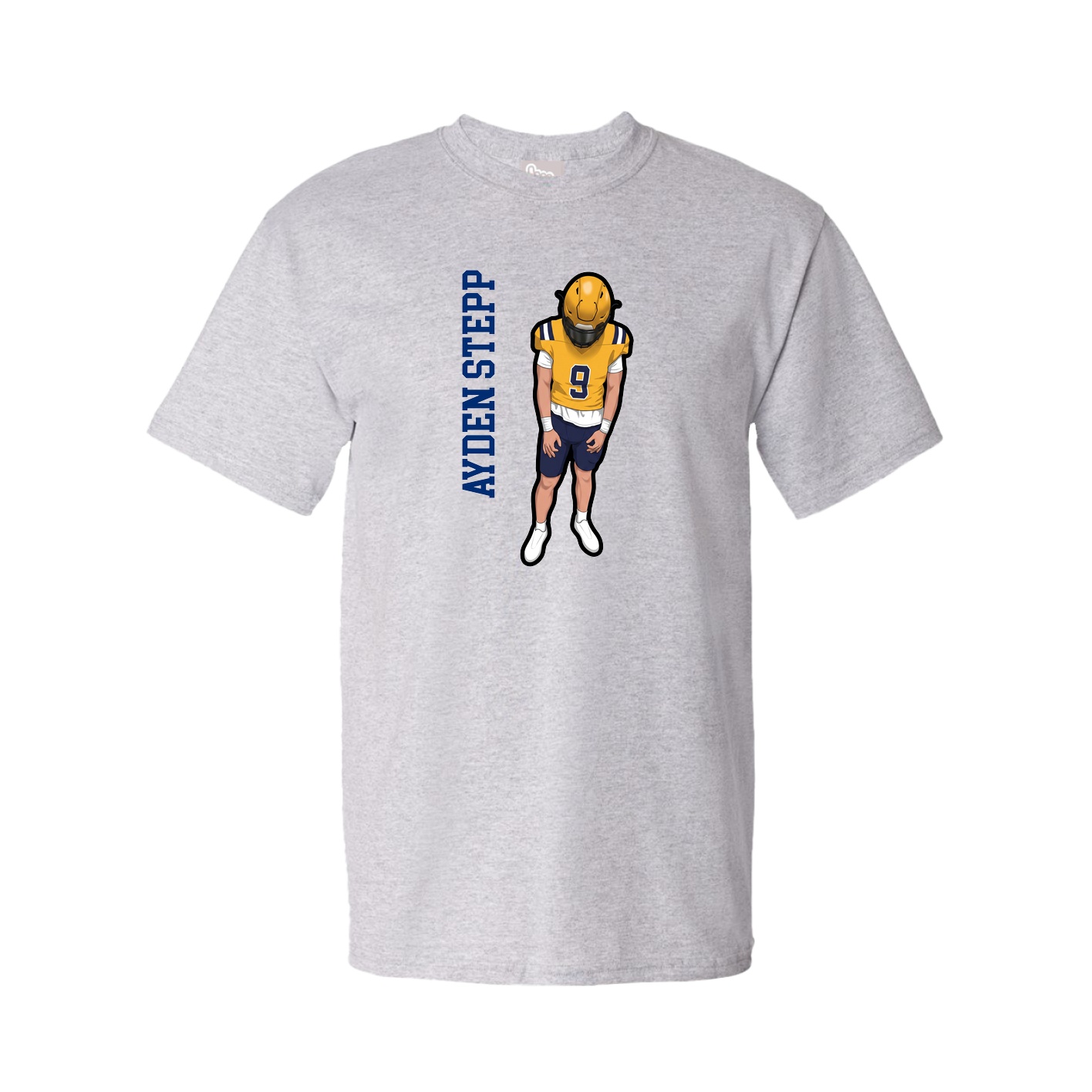 Tee — Name Vertical in Grey