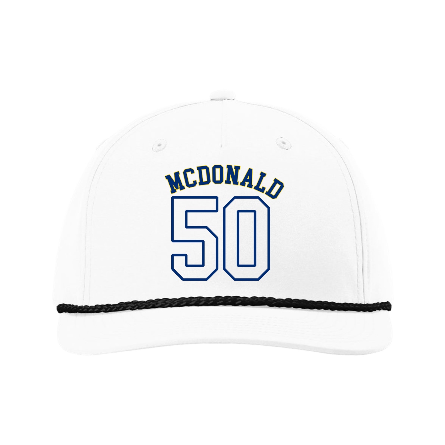 Five-Panel Classic Rope Cap — Shirsey Arch in White
