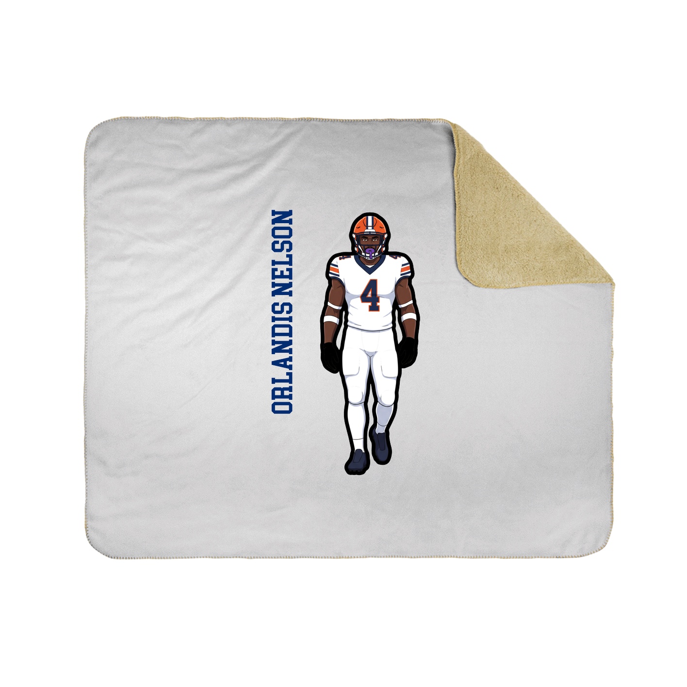 Throw Blanket — Name Vertical in White