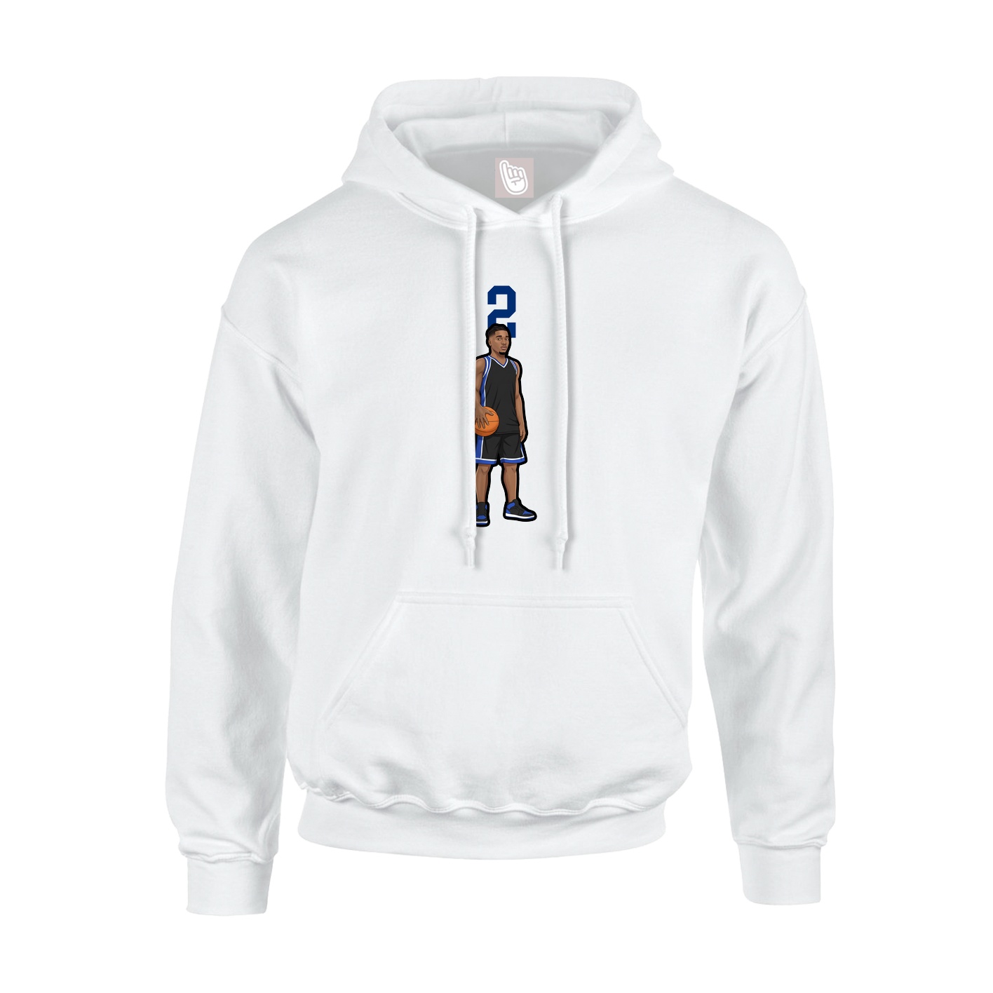 Youth Hoodie — Number Top in White
