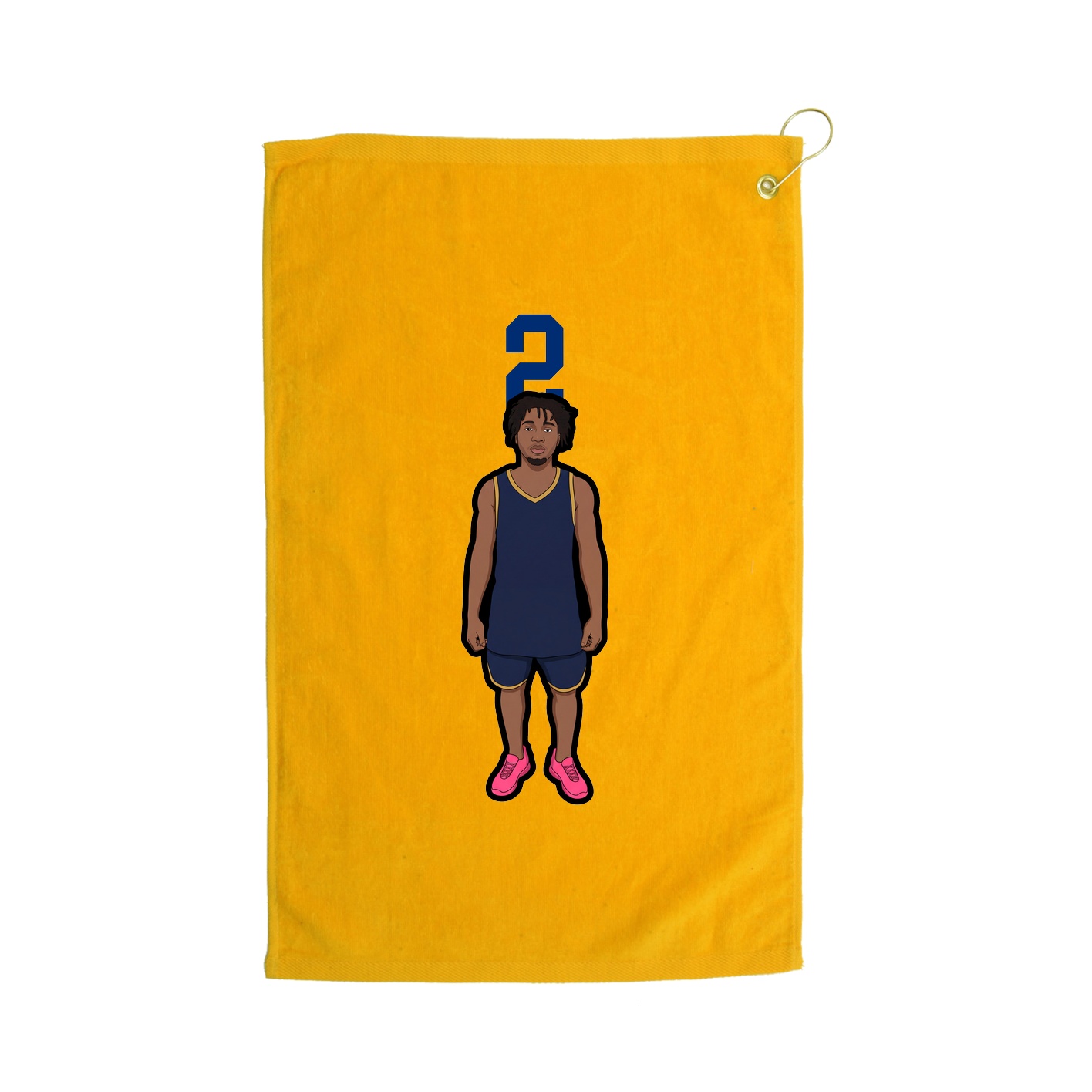Golf Towel — Number Top in Gold