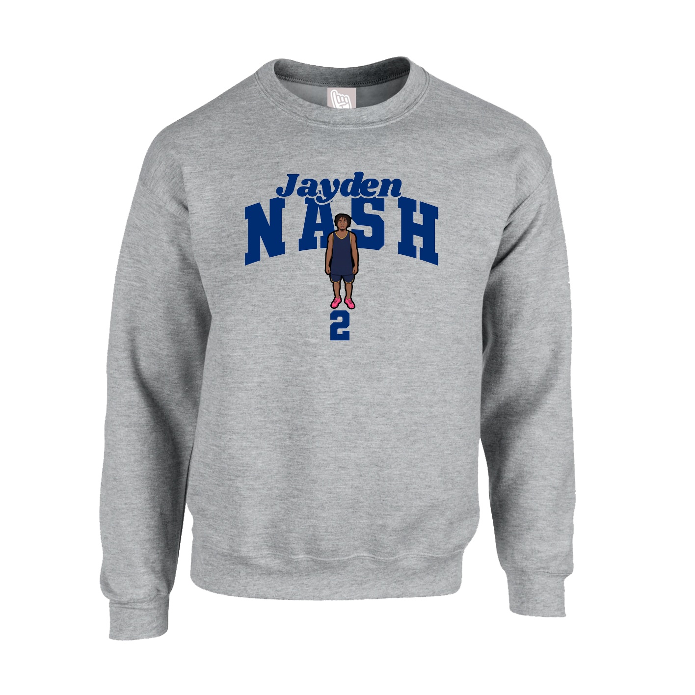 Fleece Crew — Signature Arch in Grey