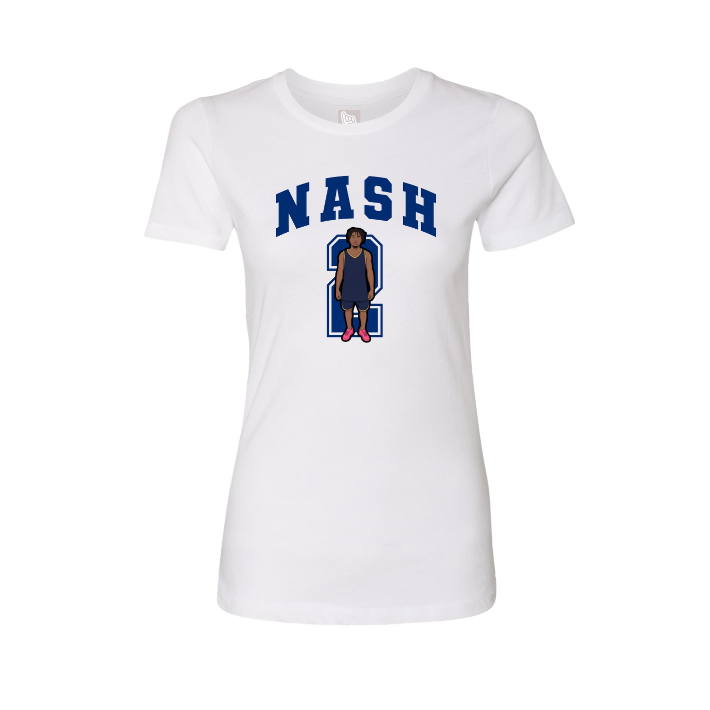 Fitted Women's Tee — Number in White
