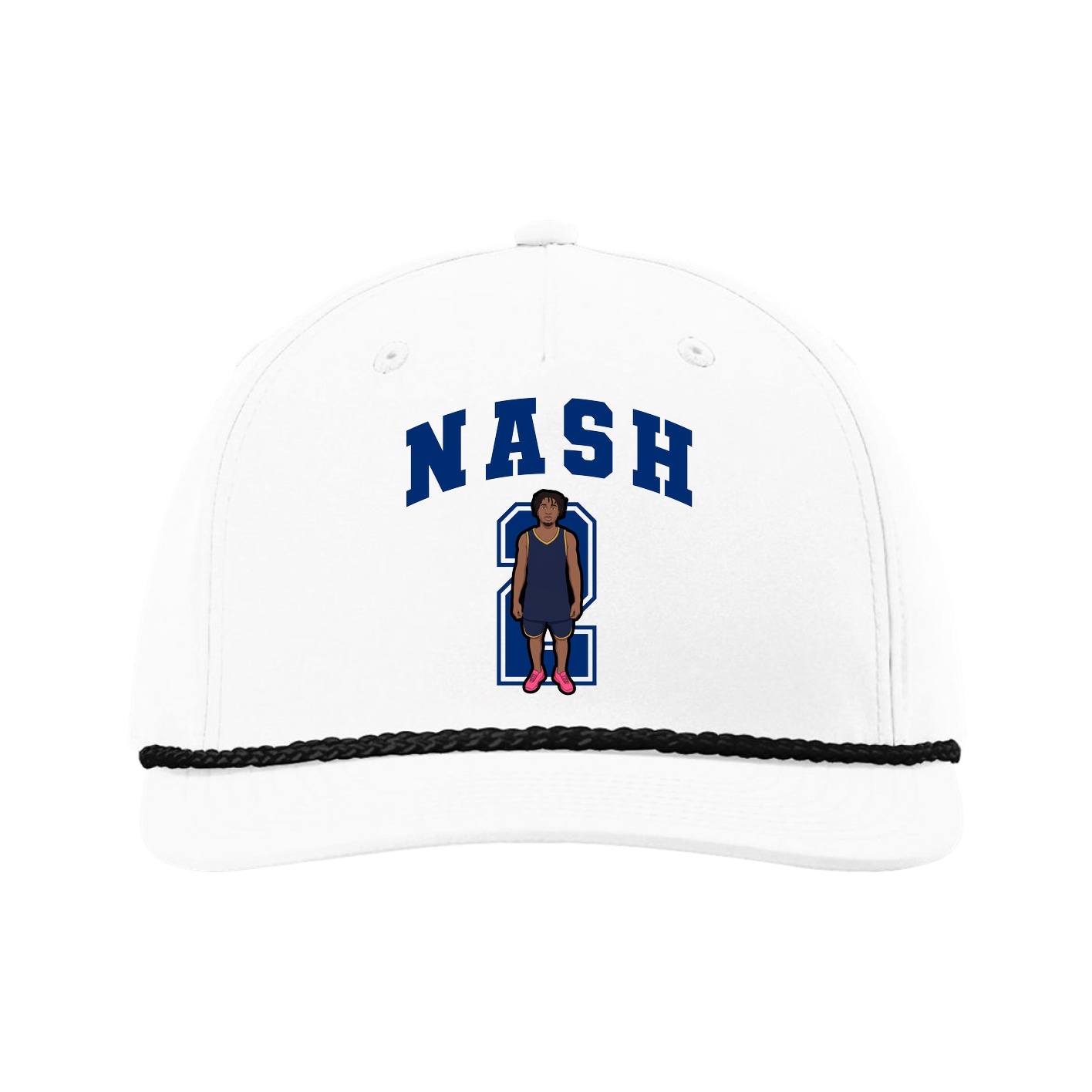 Five-Panel Classic Rope Cap — Number in White