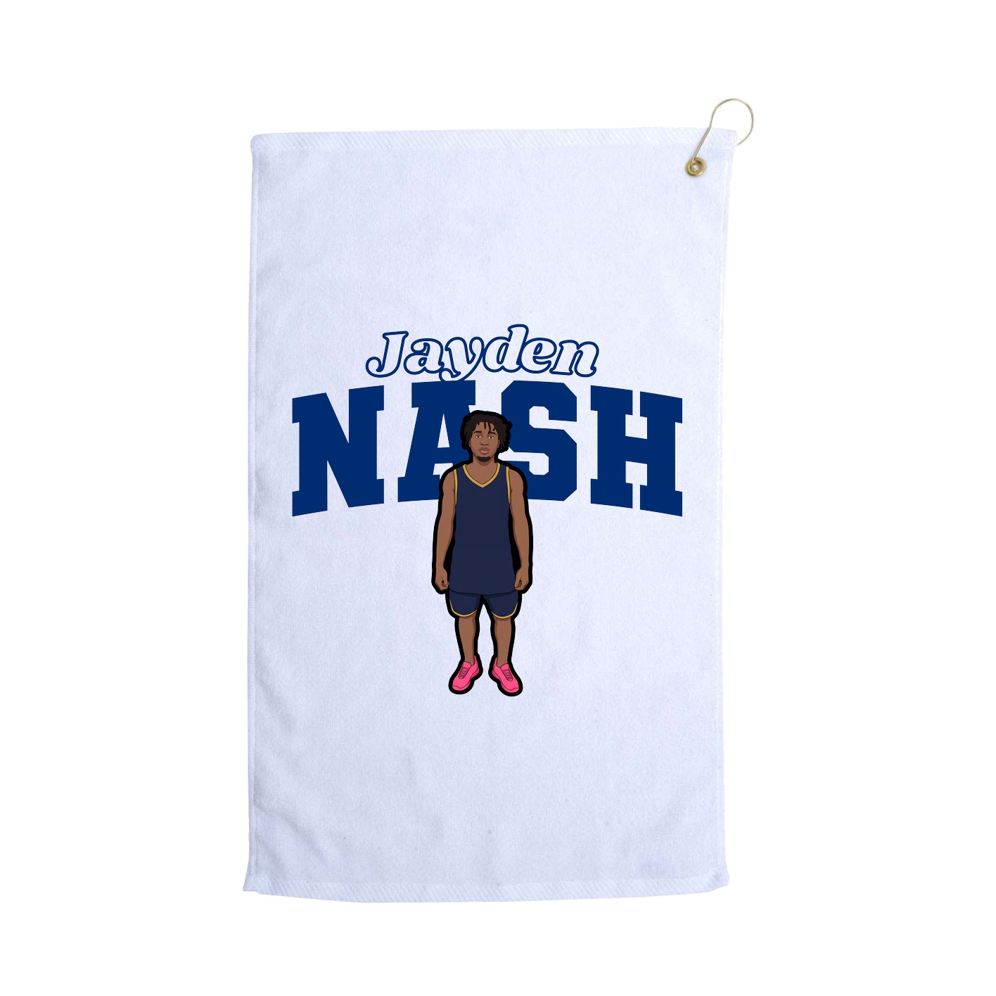 Golf Towel — Name Arch in White