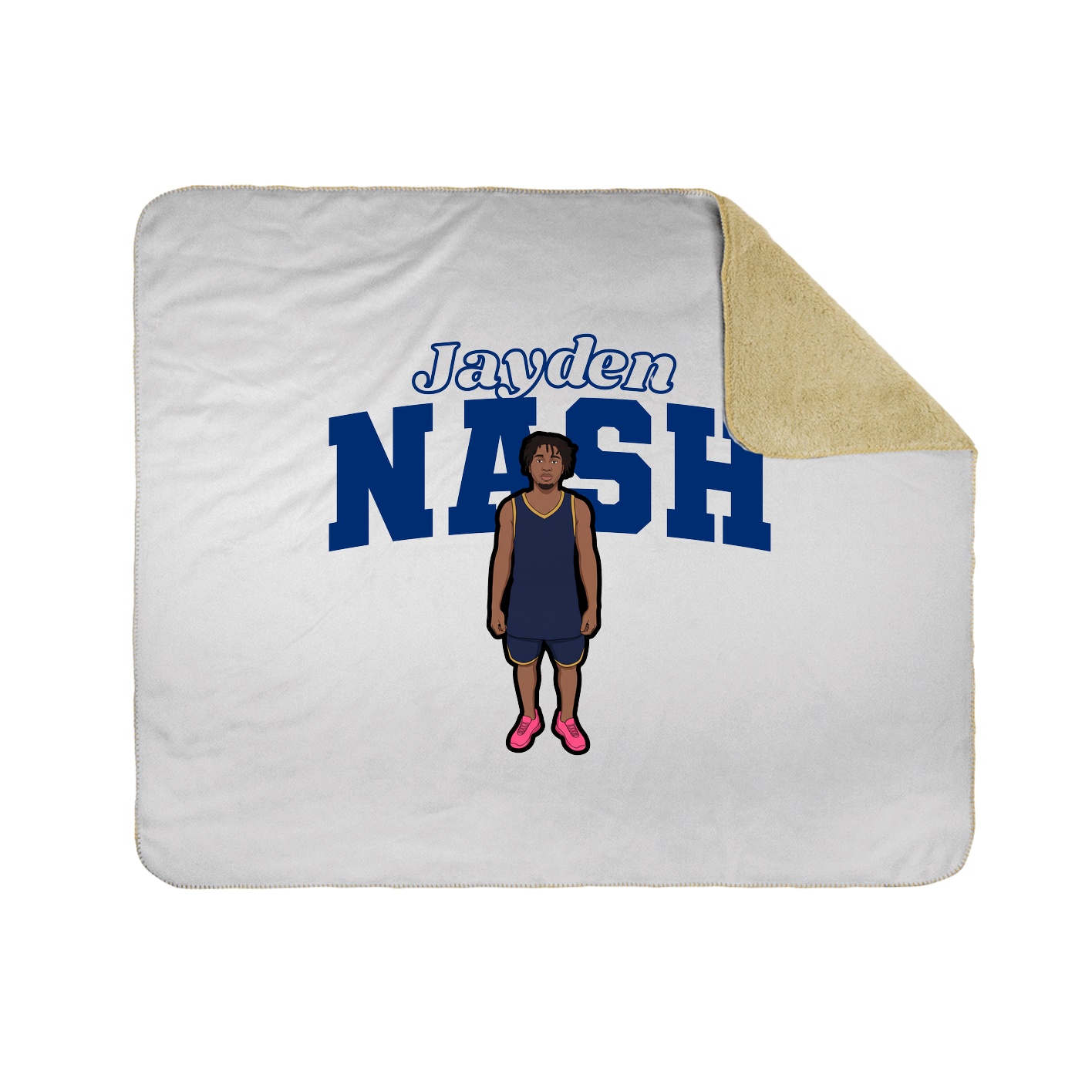Throw Blanket — Name Arch in White